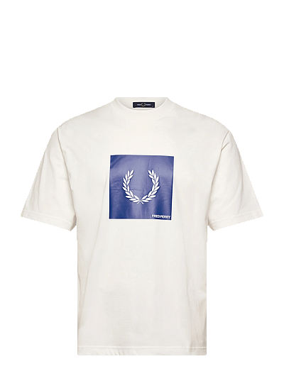 Fred Perry BOX GRAPHIC T-SHIRT - Fred Perry - SNOW WHITE / white