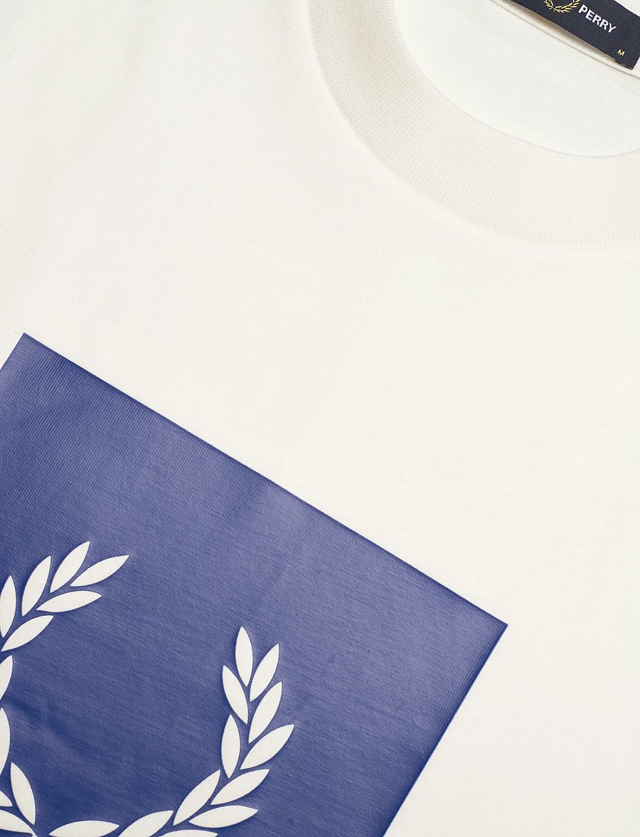 Fred Perry - BOX GRAPHIC T-SHIRT - t-krekli ar īsām piedurknēm - snow white - 5