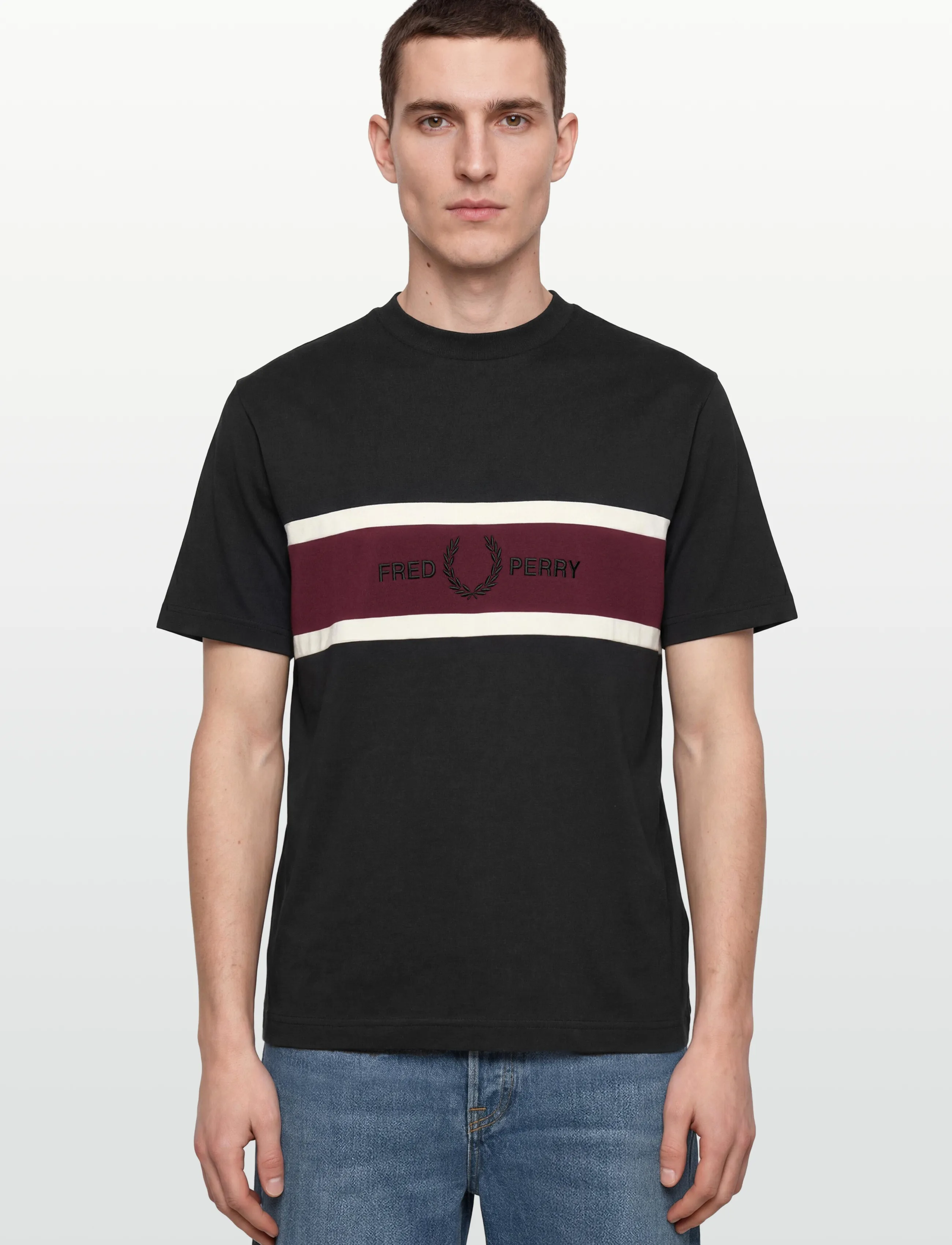 Fred Perry Embroidered Panel Tee t-shirts - bas herr – bild 2