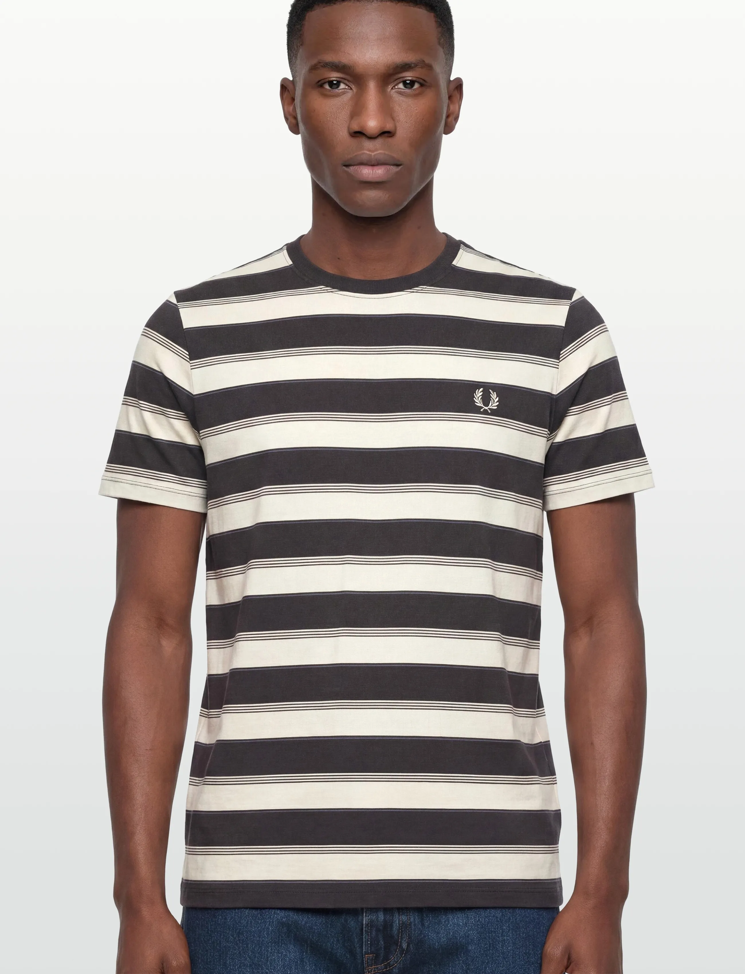 Fred Perry - FINE STRIPE T-SHIRT - kortærmede t-shirts - anchor grey - 3