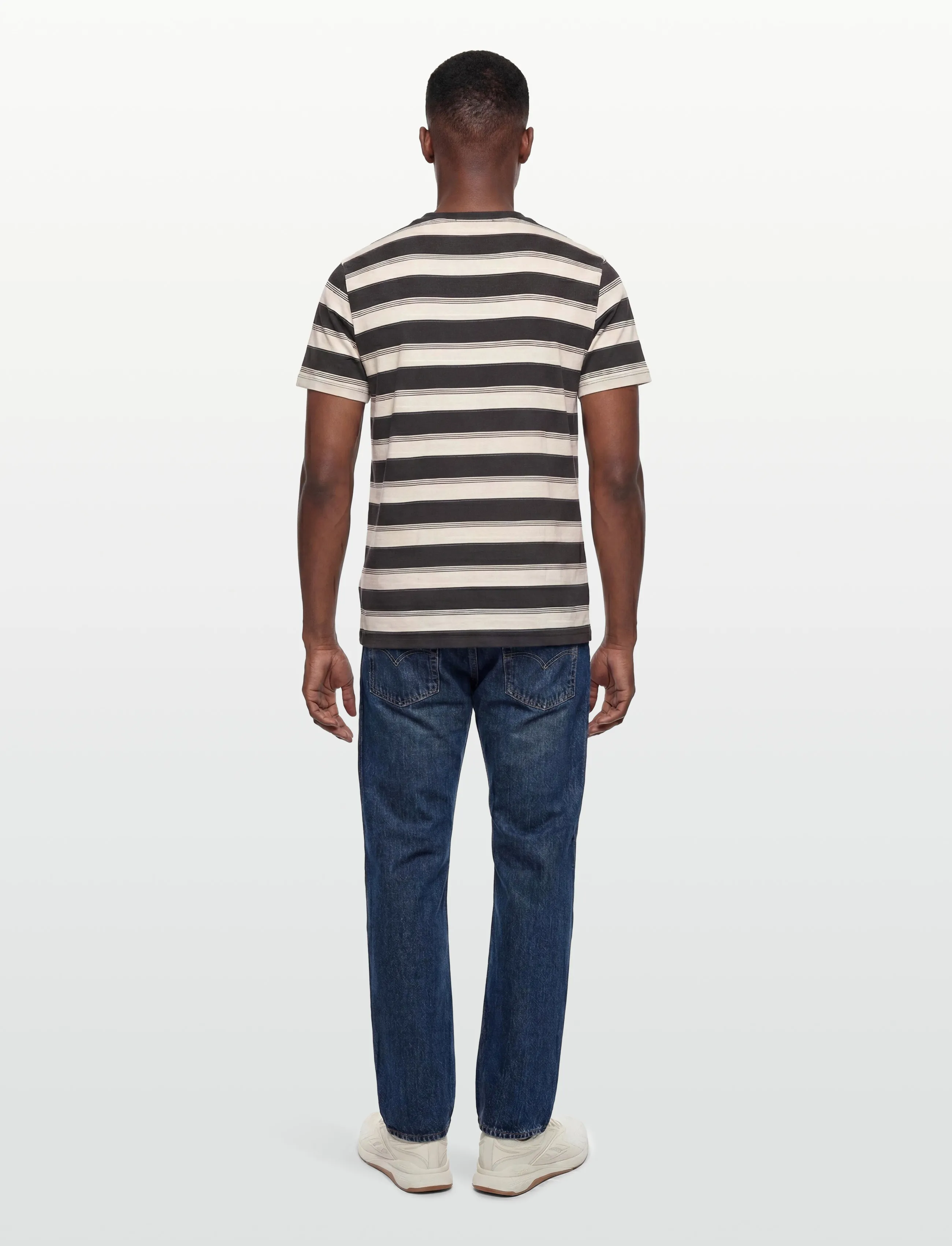 Fred Perry - FINE STRIPE T-SHIRT - kortærmede t-shirts - anchor grey - 4