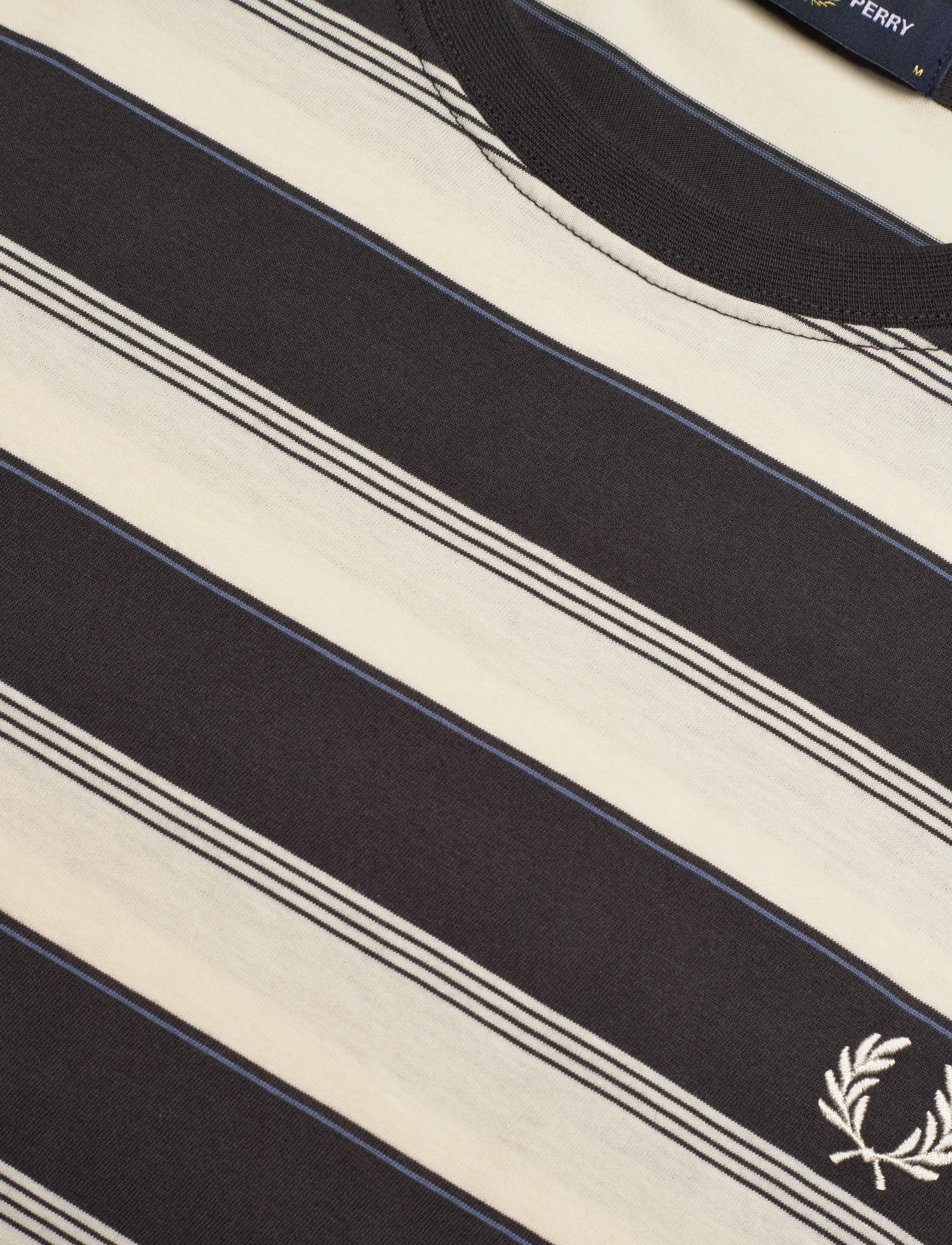 Fred Perry - FINE STRIPE T-SHIRT - kortærmede t-shirts - anchor grey - 5