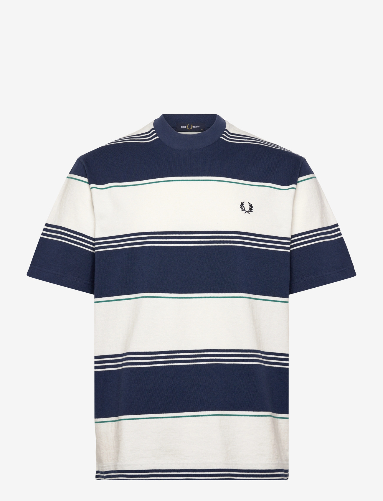 Fred Perry - HEAVYWEIGHT STRIPED TEE - kortärmade t-shirts - tennis blue - 0