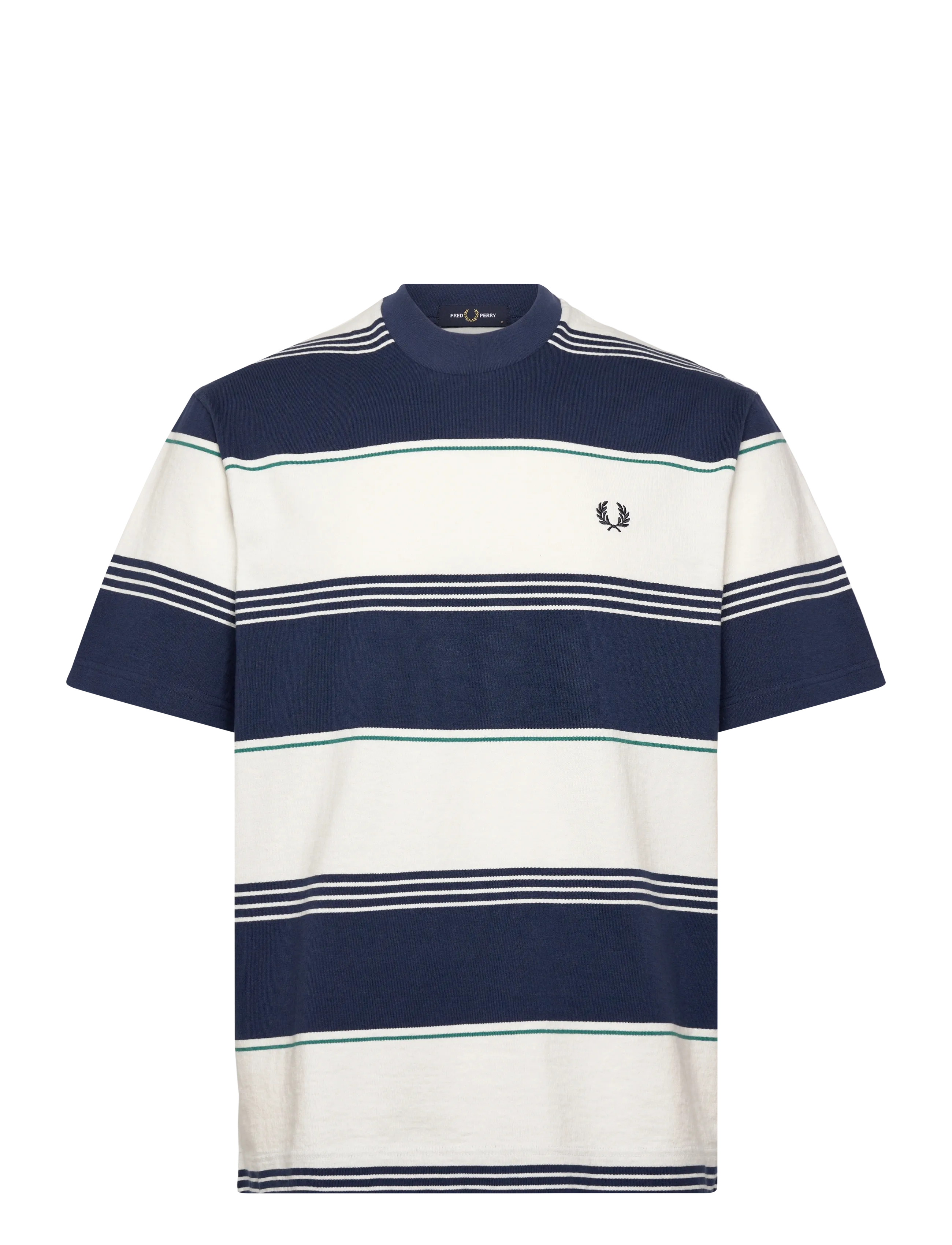 Fred Perry HEAVYWEIGHT STRIPED TEE - Clothing - TENNIS BLUE / navy