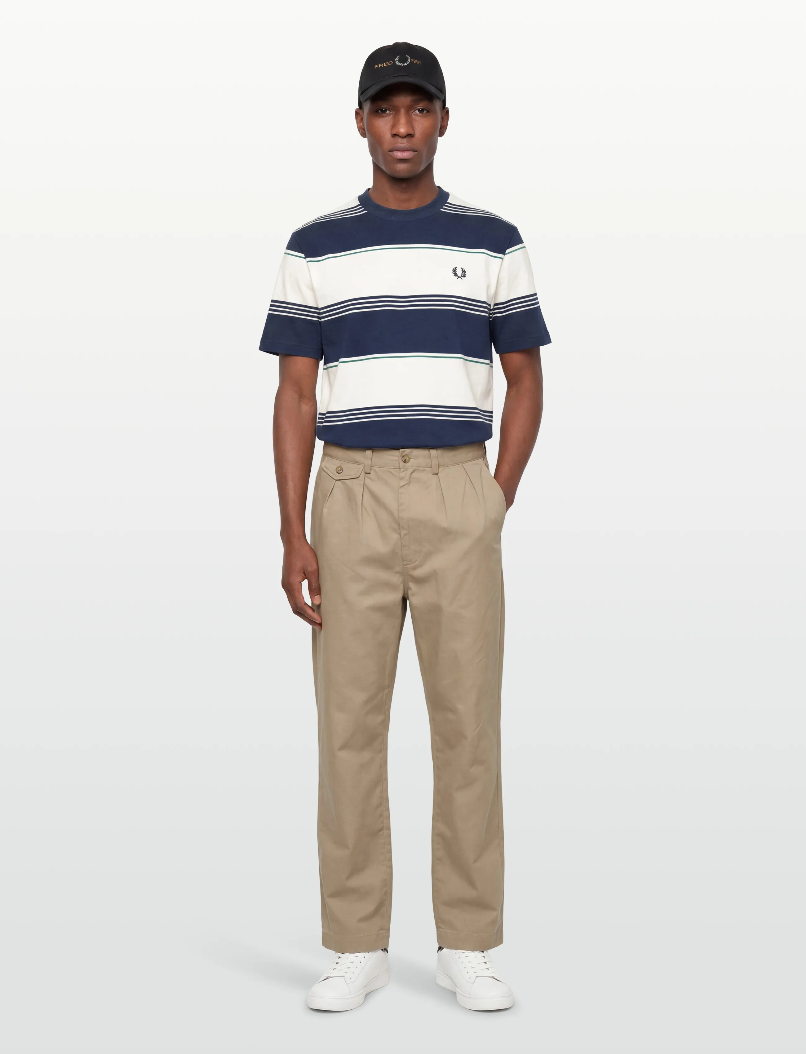 Fred Perry HEAVYWEIGHT STRIPED TEE - T-Shirts - TENNIS BLUE / navy