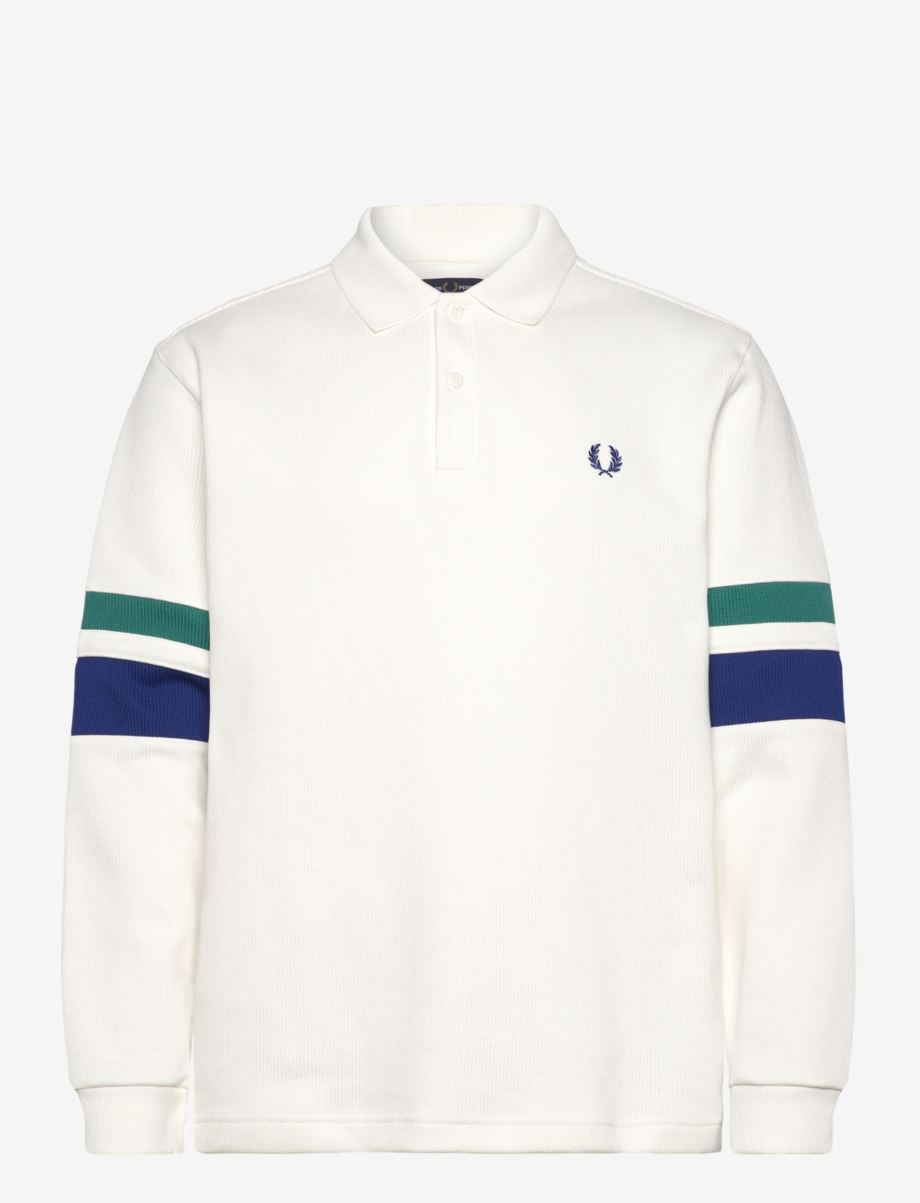 Fred Perry - TIPPED SLEEVE COLLARED SWEAT - knitted polos - snow white - 0