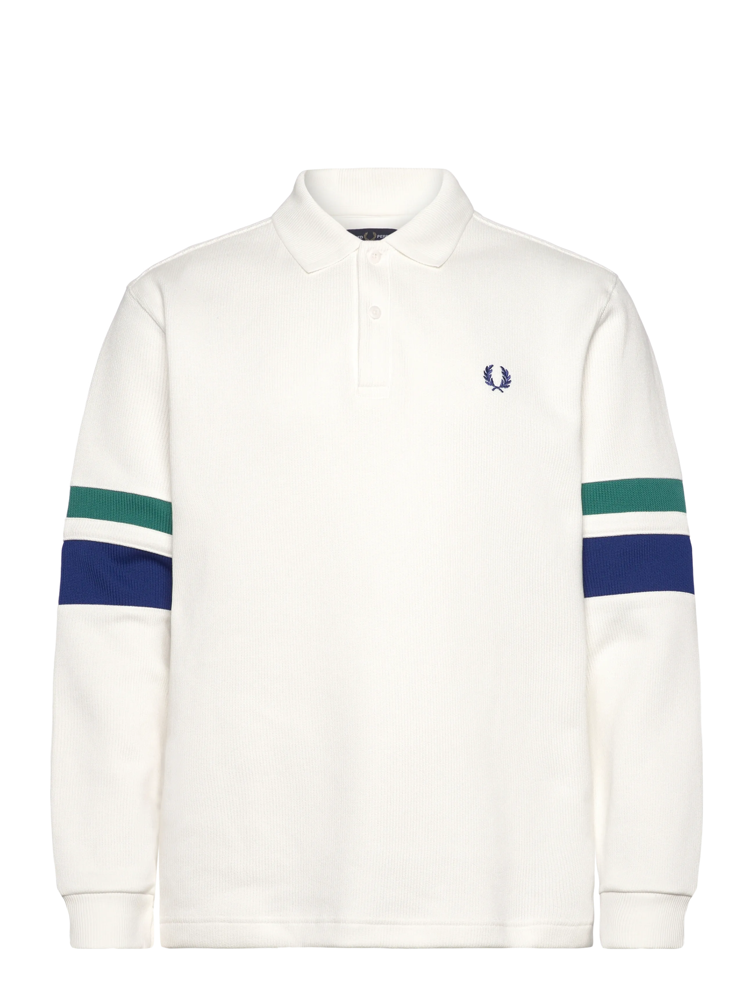 Fred Perry TIPPED SLEEVE COLLARED SWEAT - Long-sleeved polos - SNOW WHITE / white