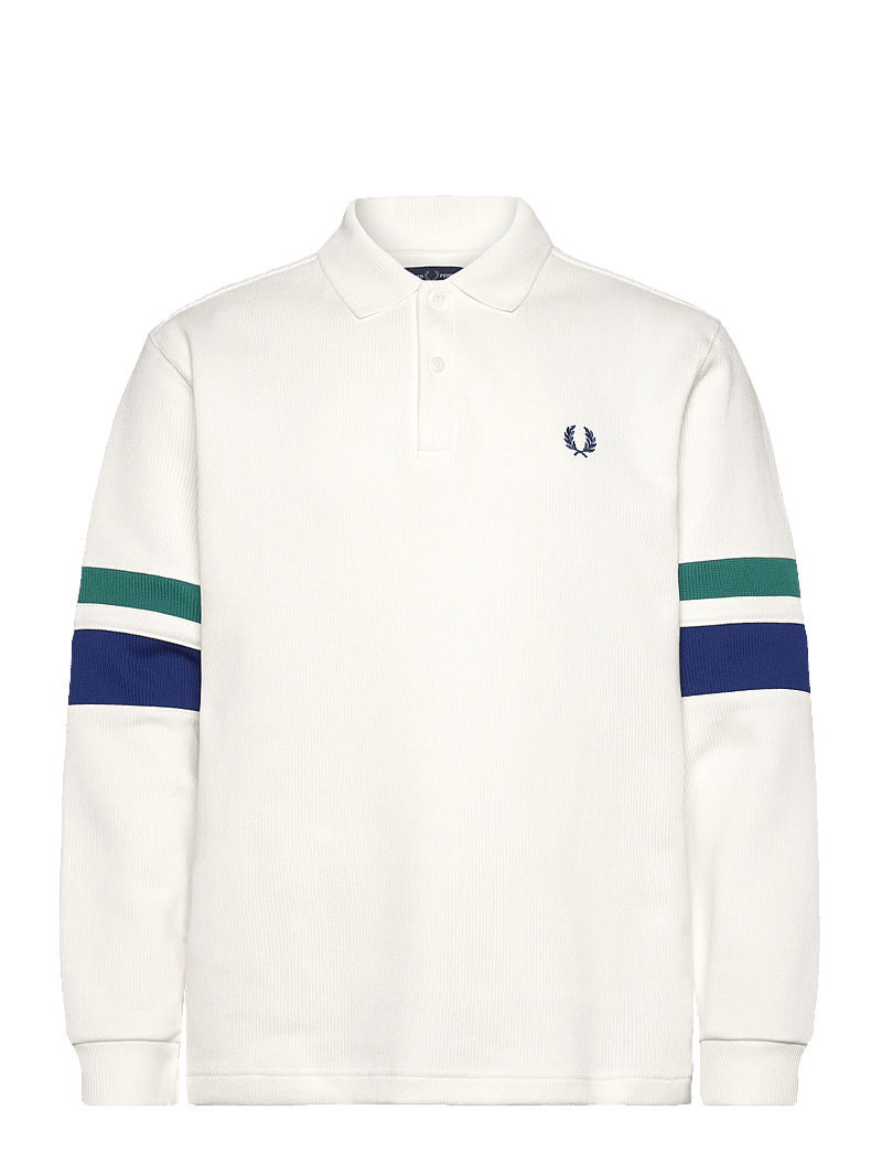 Fred Perry - TIPPED SLEEVE COLLARED SWEAT - knitted polos - snow white - 0