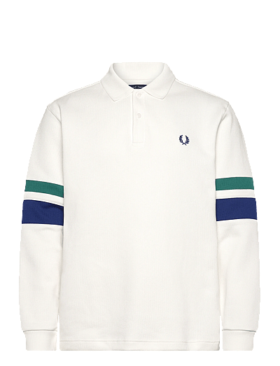 Fred Perry TIPPED SLEEVE COLLARED SWEAT - Fred Perry - SNOW WHITE / white