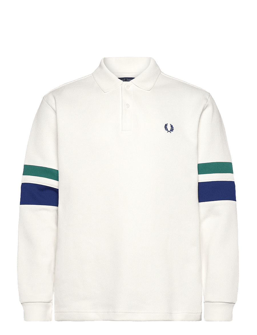 Fred Perry - TIPPED SLEEVE COLLARED SWEAT - long-sleeved knitted polos - snow white - 1