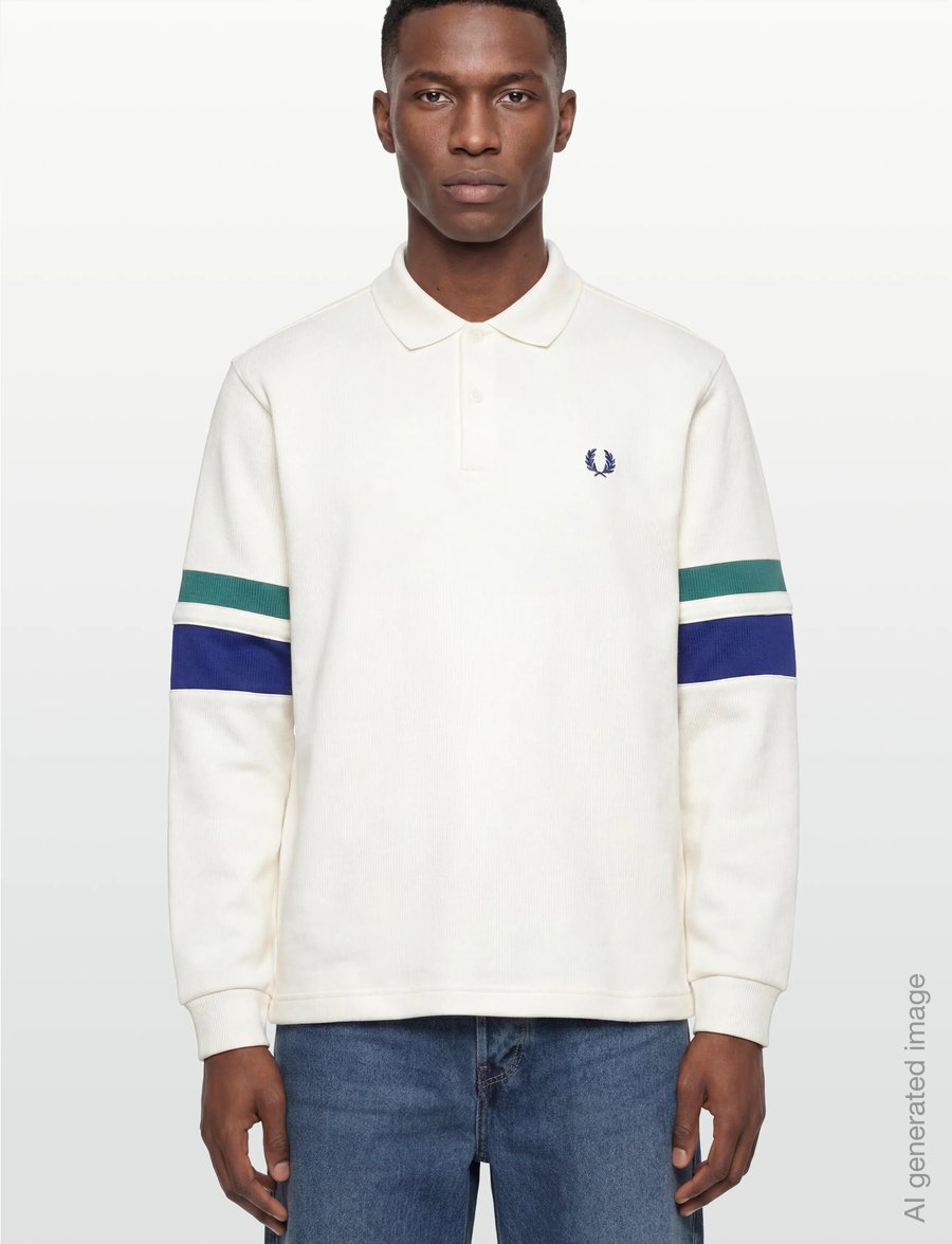 Fred Perry - TIPPED SLEEVE COLLARED SWEAT - long-sleeved knitted polos - snow white - 3