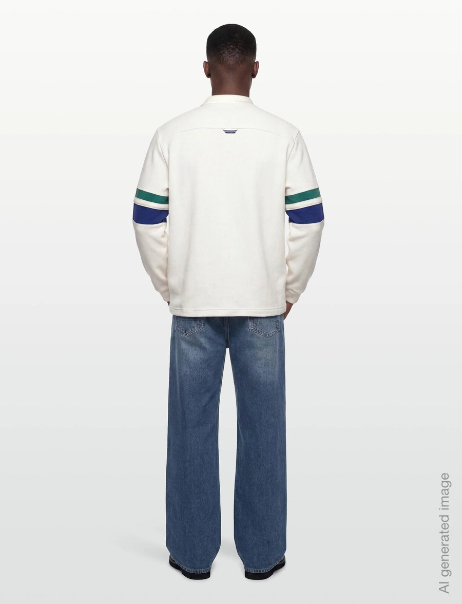 Fred Perry - TIPPED SLEEVE COLLARED SWEAT - long-sleeved knitted polos - snow white - 4