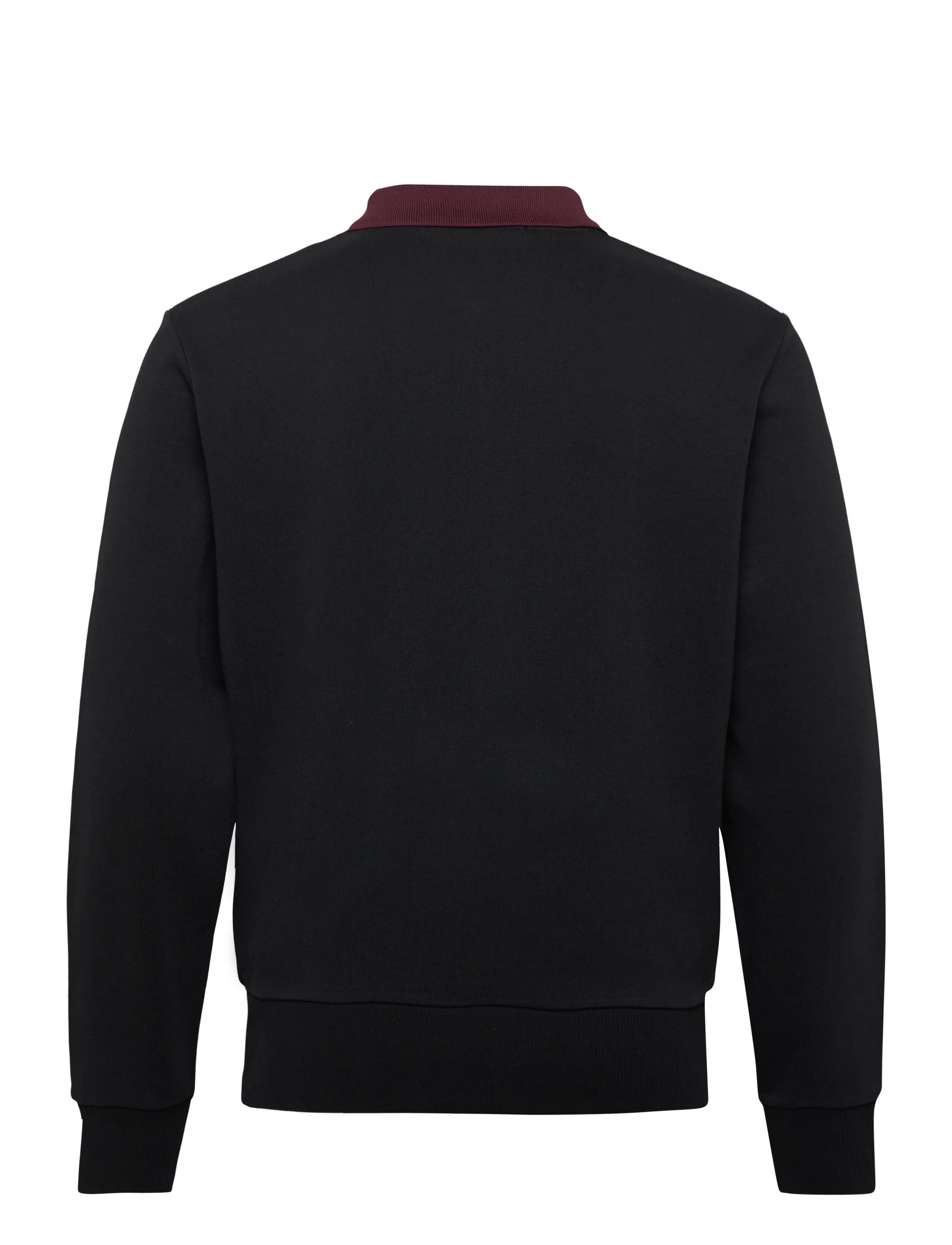 Fred Perry - EMBROIDERED PANEL COLLARED - pikkade varrukatega polod - black - 2
