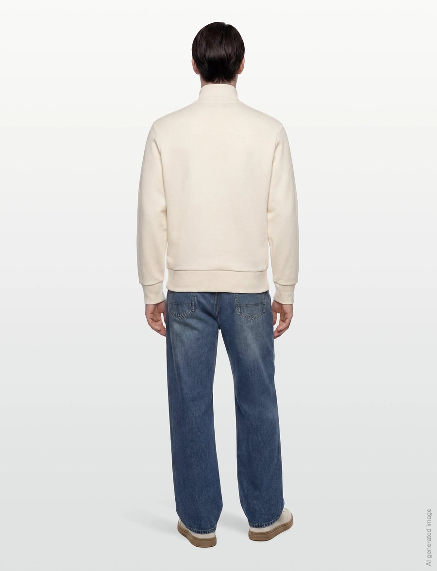 Fred Perry - EMBROIDERED PANEL HALF ZIP SWE - nach anlass kaufen - ecru - 4