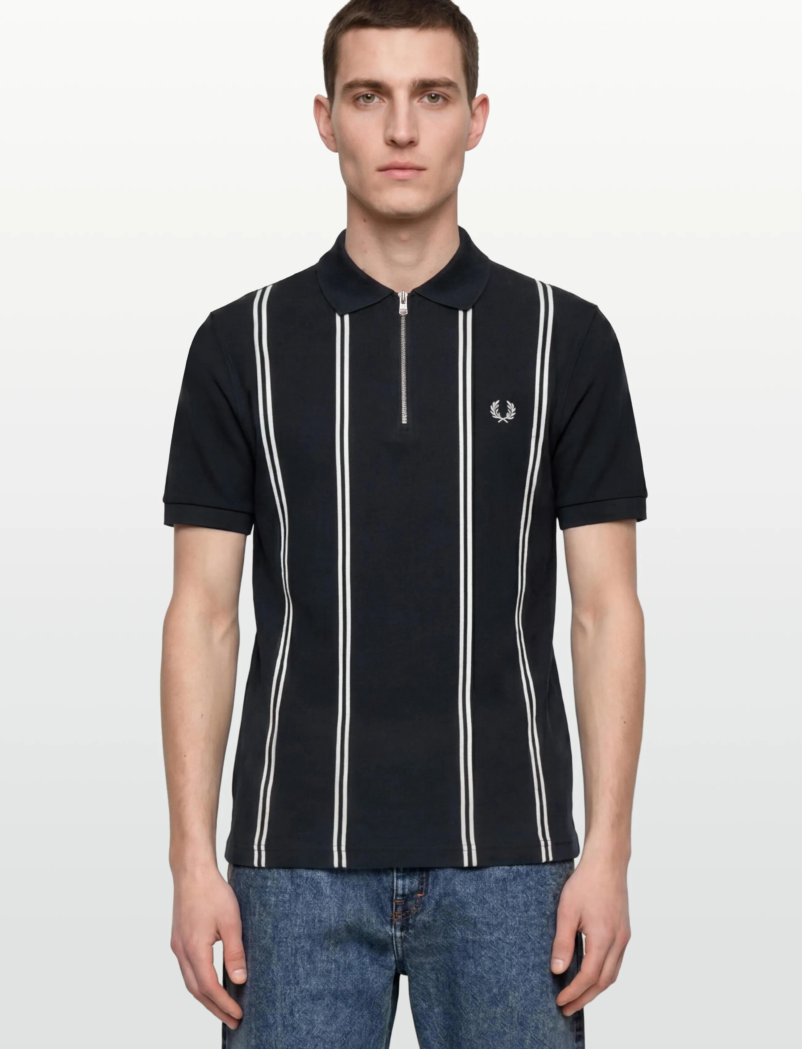Fred Perry - VERTICAL STRIPE POLO - kurzärmelig - navy - 3