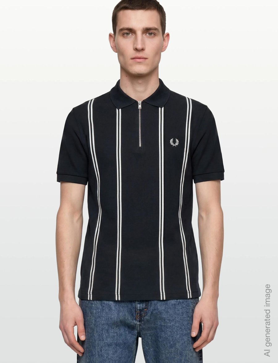 Fred Perry - VERTICAL STRIPE POLO - kortærmede poloer - navy - 3