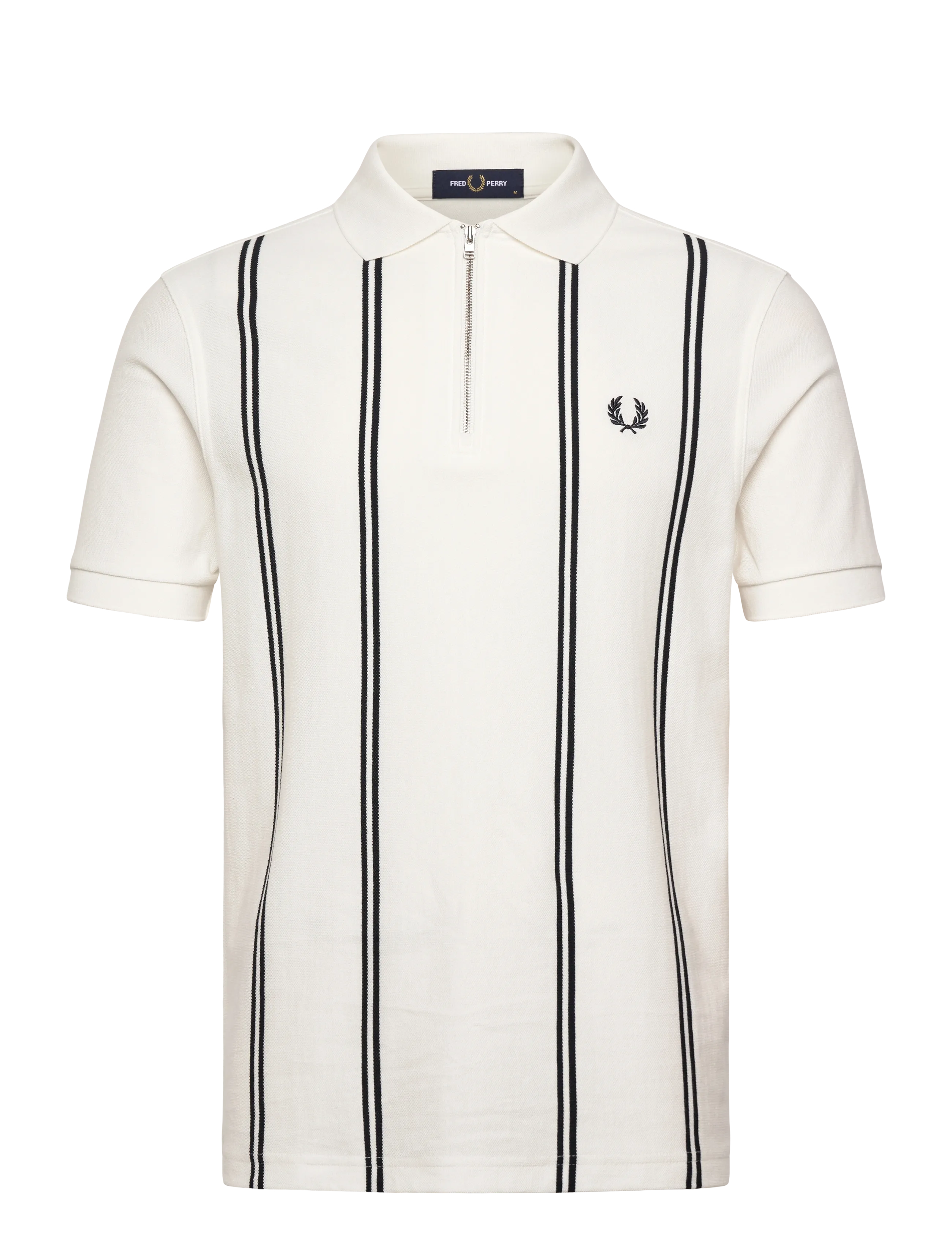 Fred Perry VERTICAL STRIPE POLO - Fred Perry - SNOW WHITE / cream