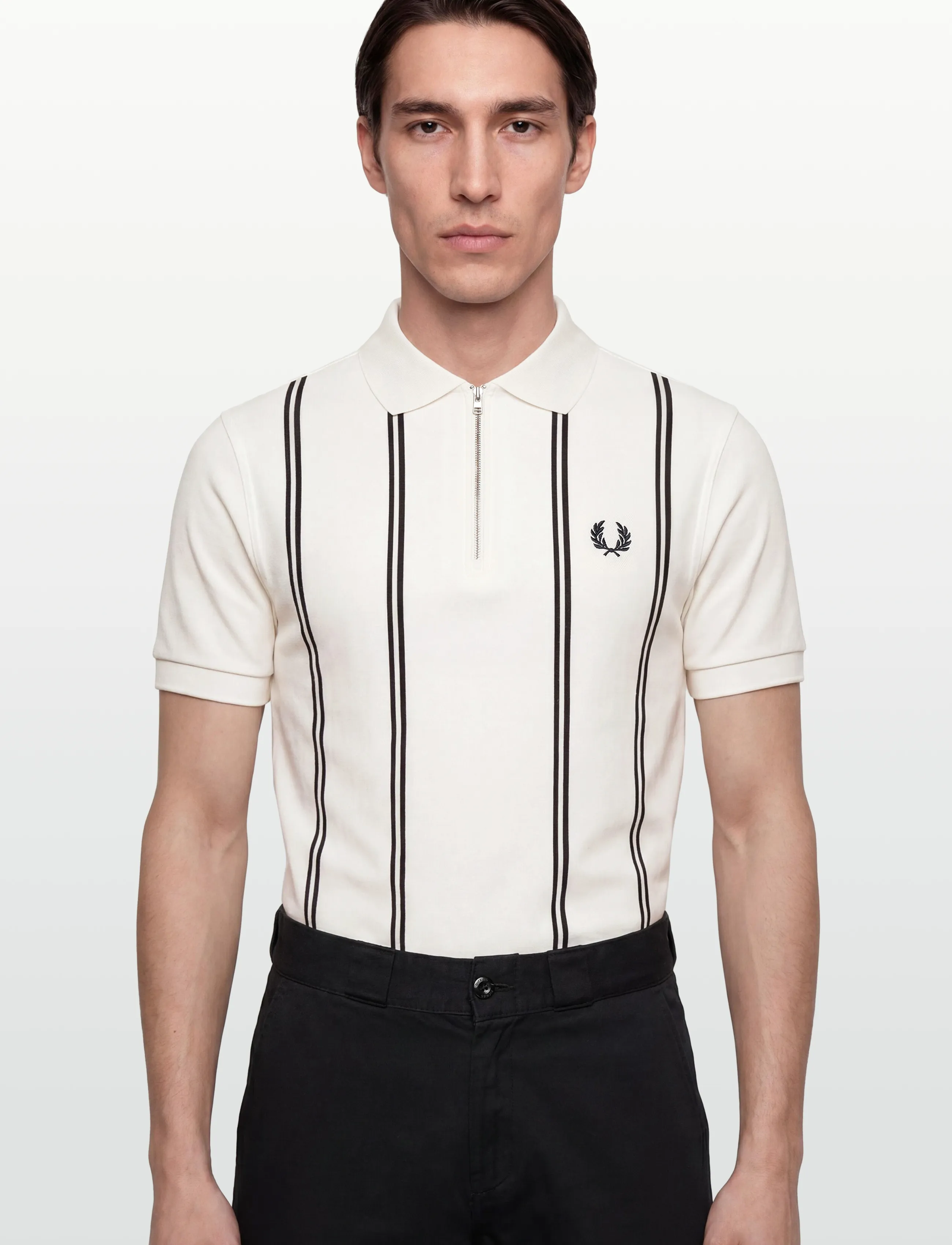 Fred Perry - VERTICAL STRIPE POLO - kurzärmelig - snow white - 3