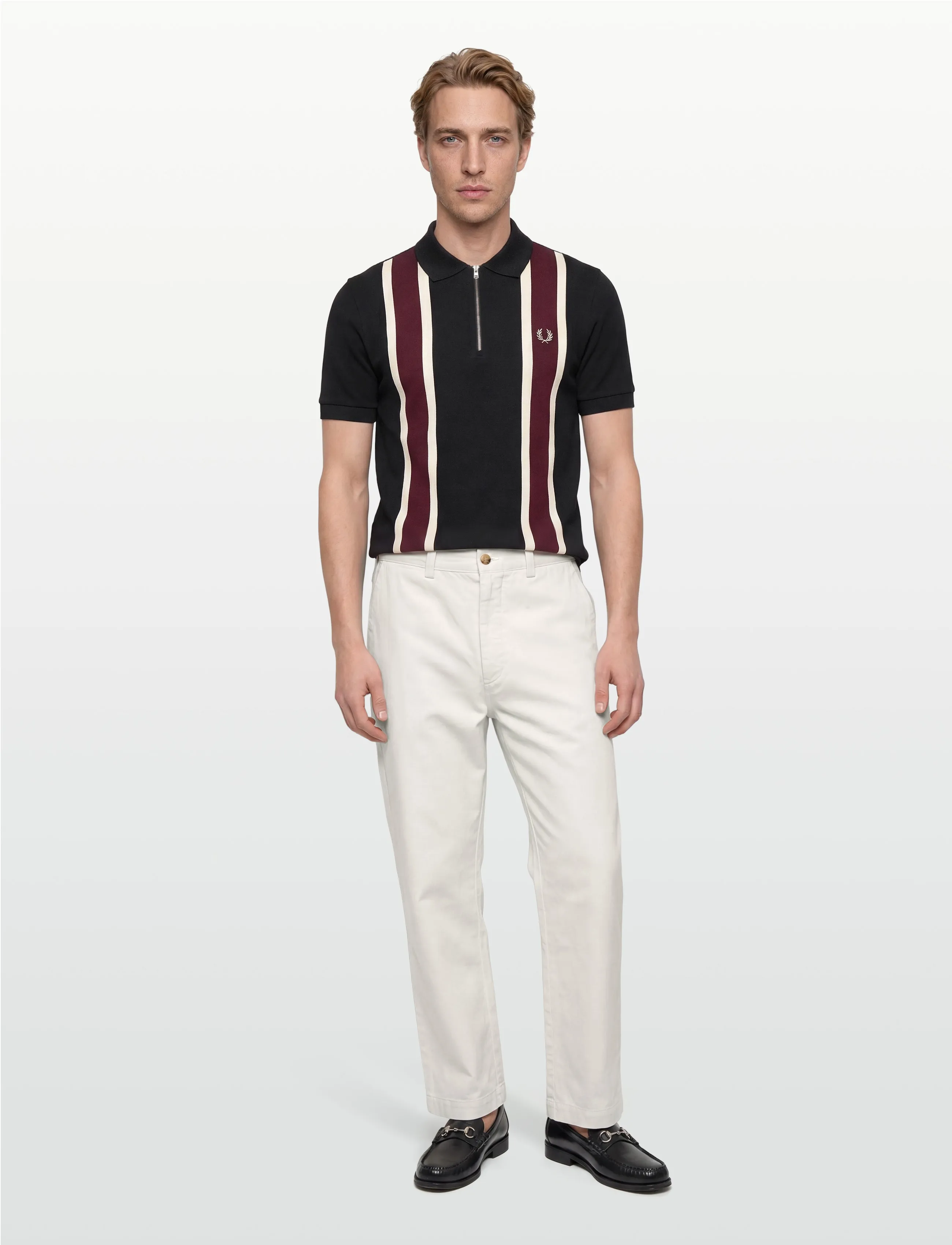 Fred Perry Tramline Polo Shirt, S, Black, Poloer > Kortærmede, Herre