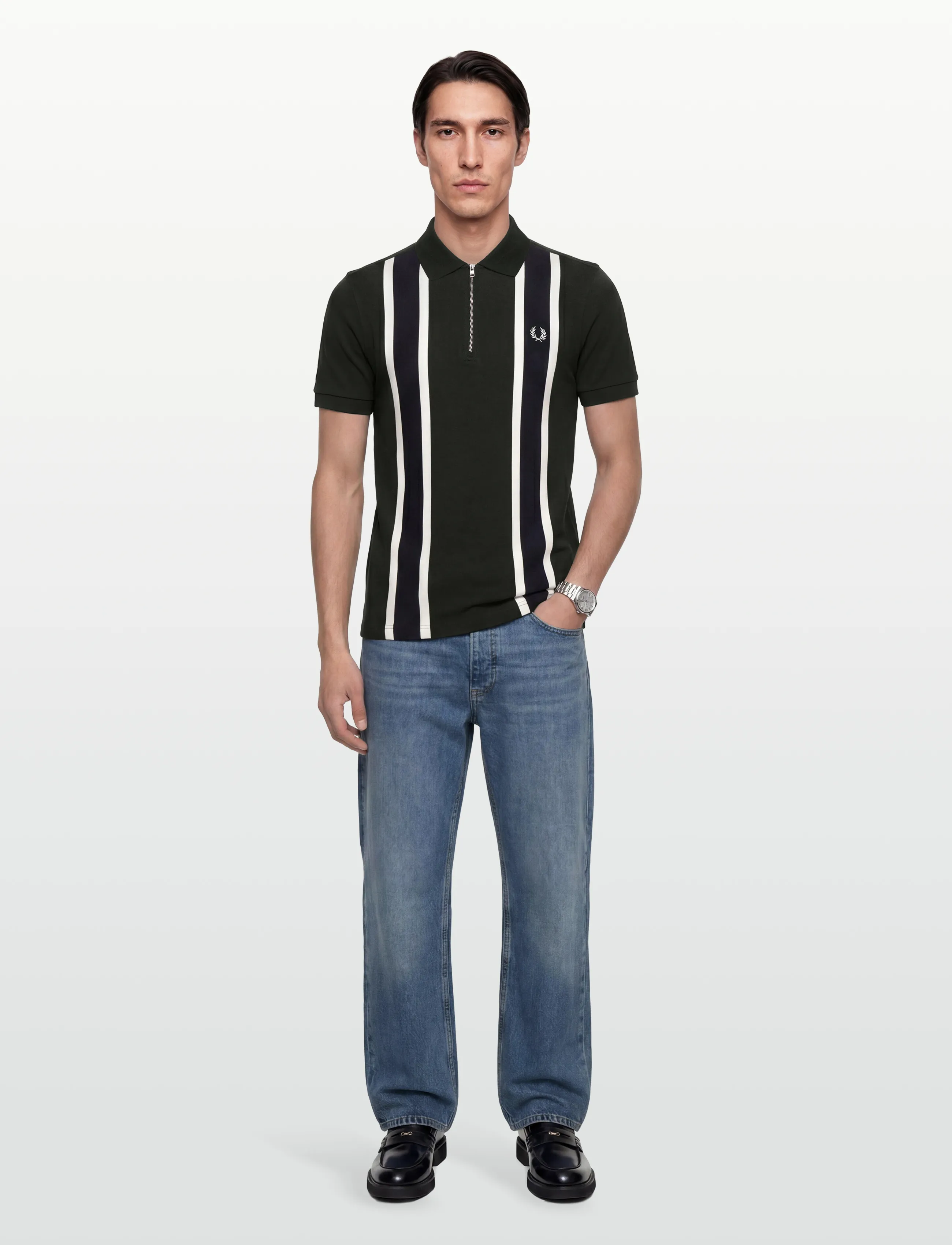 Fred Perry Tramline Polo Shirt, S, Multi/patterned, Poloer > Kortærmede, Herre