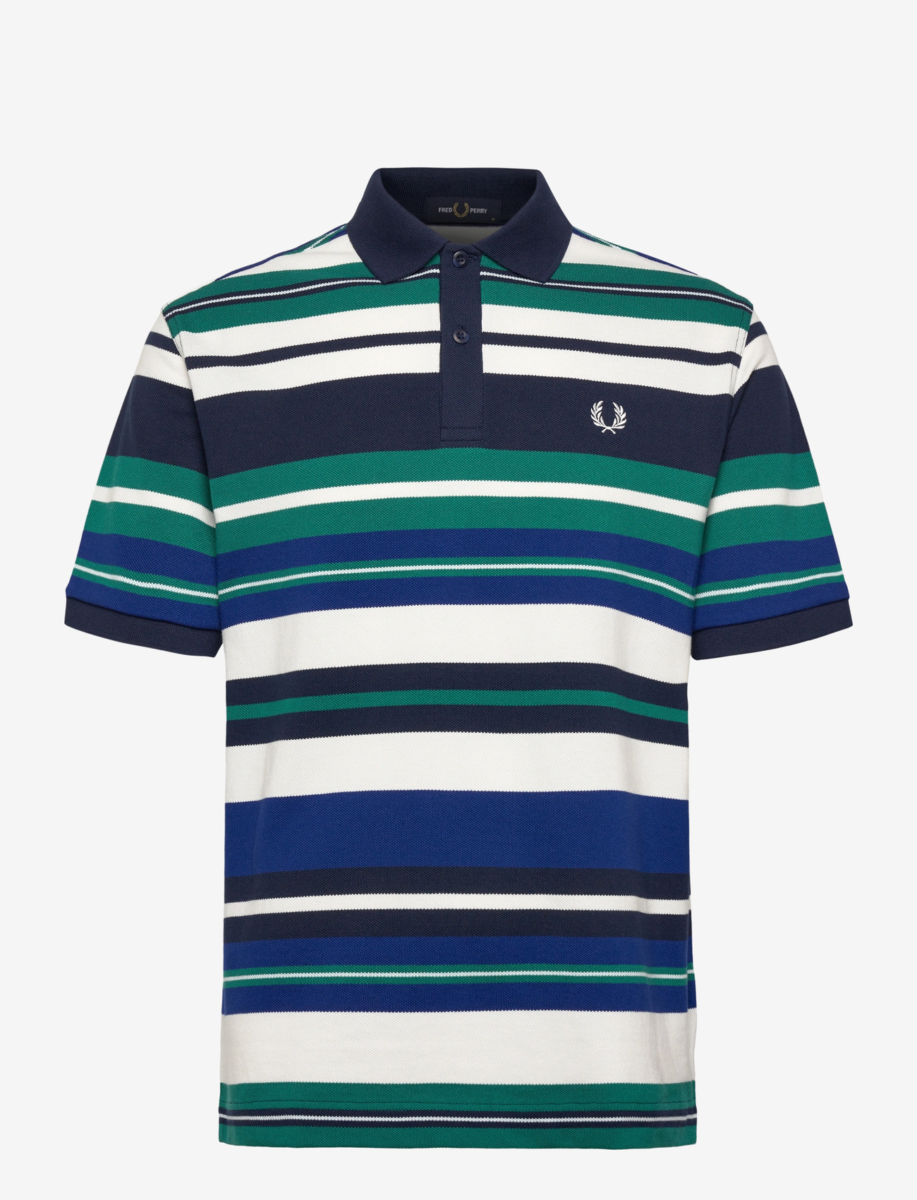 Fred Perry - STRIPED RELAXED POLO - short-sleeved polos - deep mint - 0
