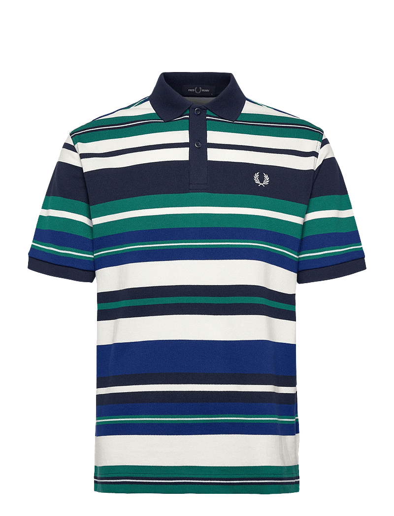 Fred Perry - STRIPED RELAXED POLO - short-sleeved polos - deep mint - 0