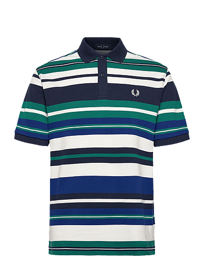 Fred Perry STRIPED RELAXED POLO - Fred Perry - DEEP MINT / green
