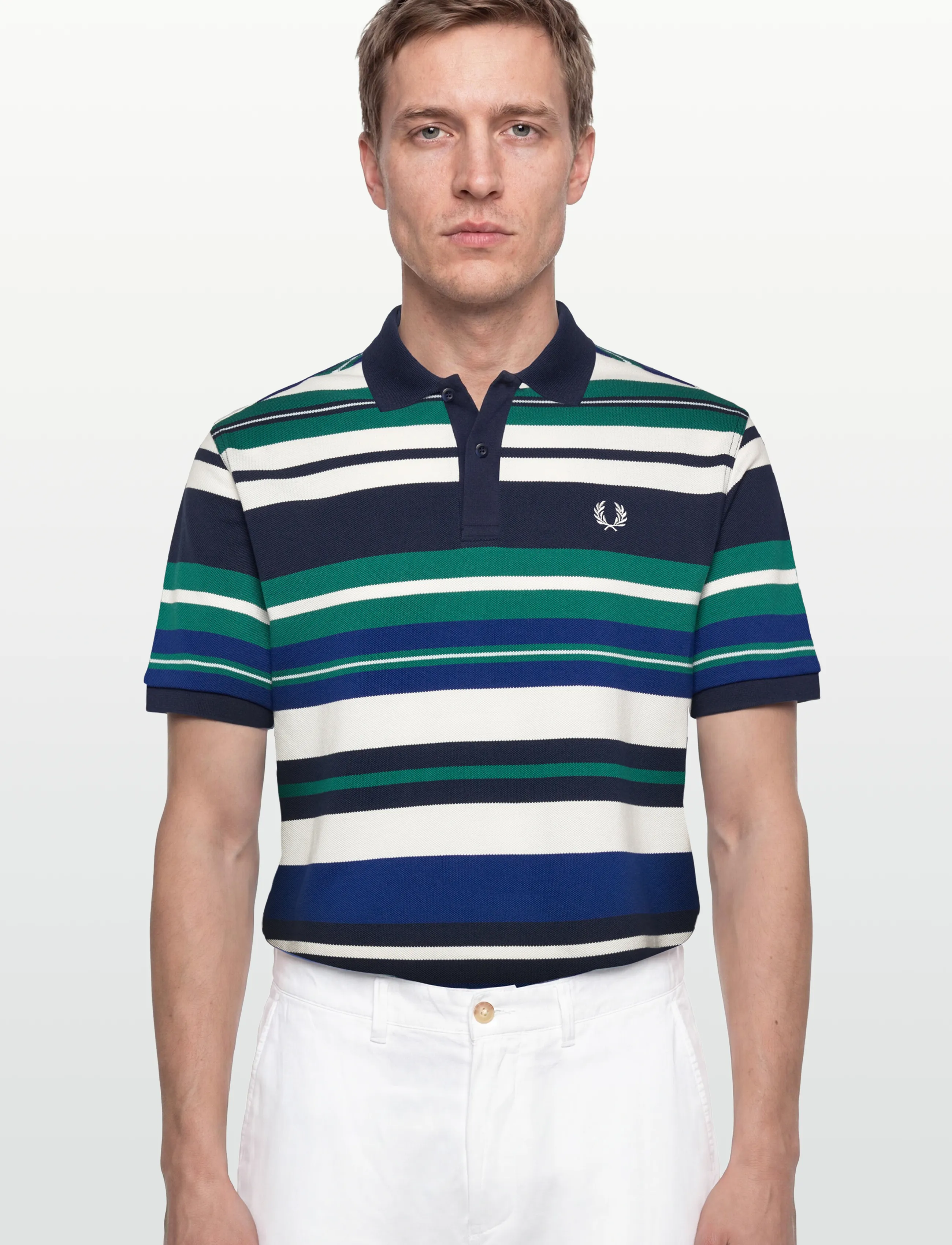 Fred Perry - STRIPED RELAXED POLO - kortärmade pikéer - deep mint - 3