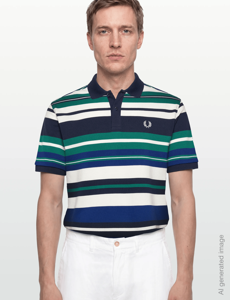 Fred Perry - STRIPED RELAXED POLO - kortærmede poloer - deep mint - 3