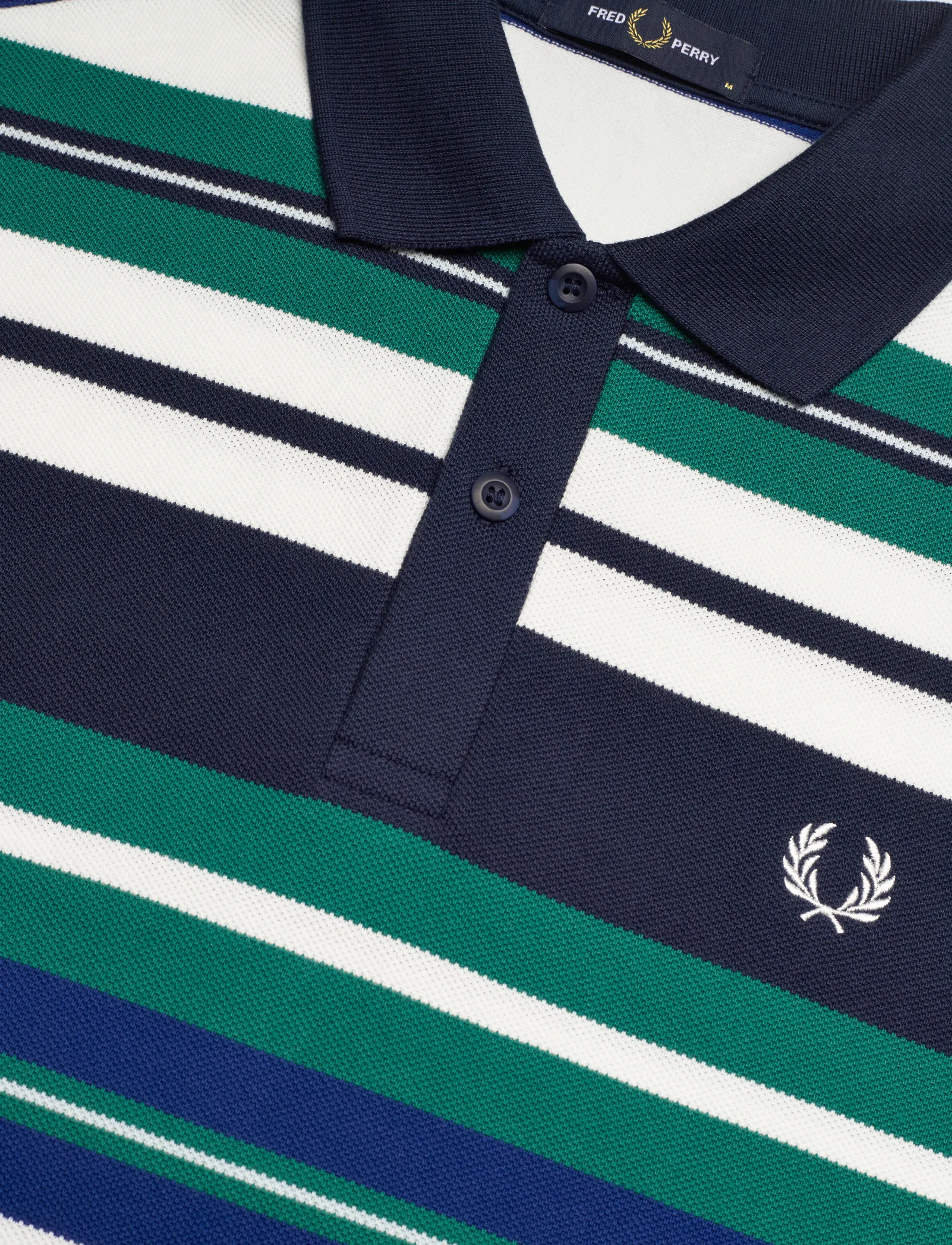 Fred Perry - STRIPED RELAXED POLO - kortärmade pikéer - deep mint - 5