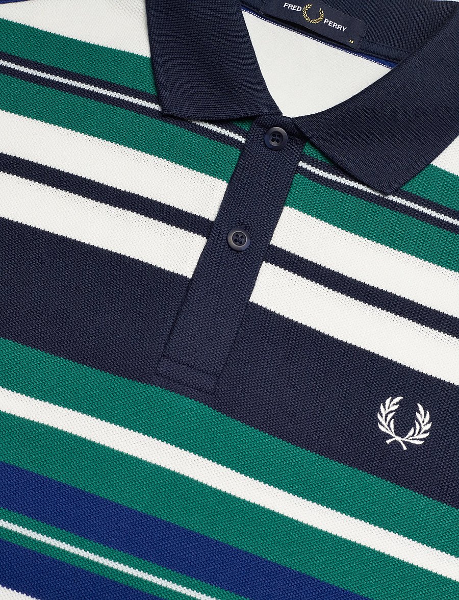 Fred Perry - STRIPED RELAXED POLO - kortærmede poloer - deep mint - 5