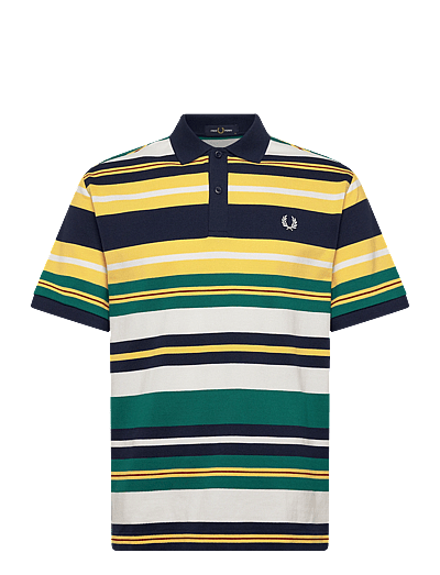 Fred Perry STRIPED RELAXED POLO - Fred Perry - LEMON BARLEY / multi