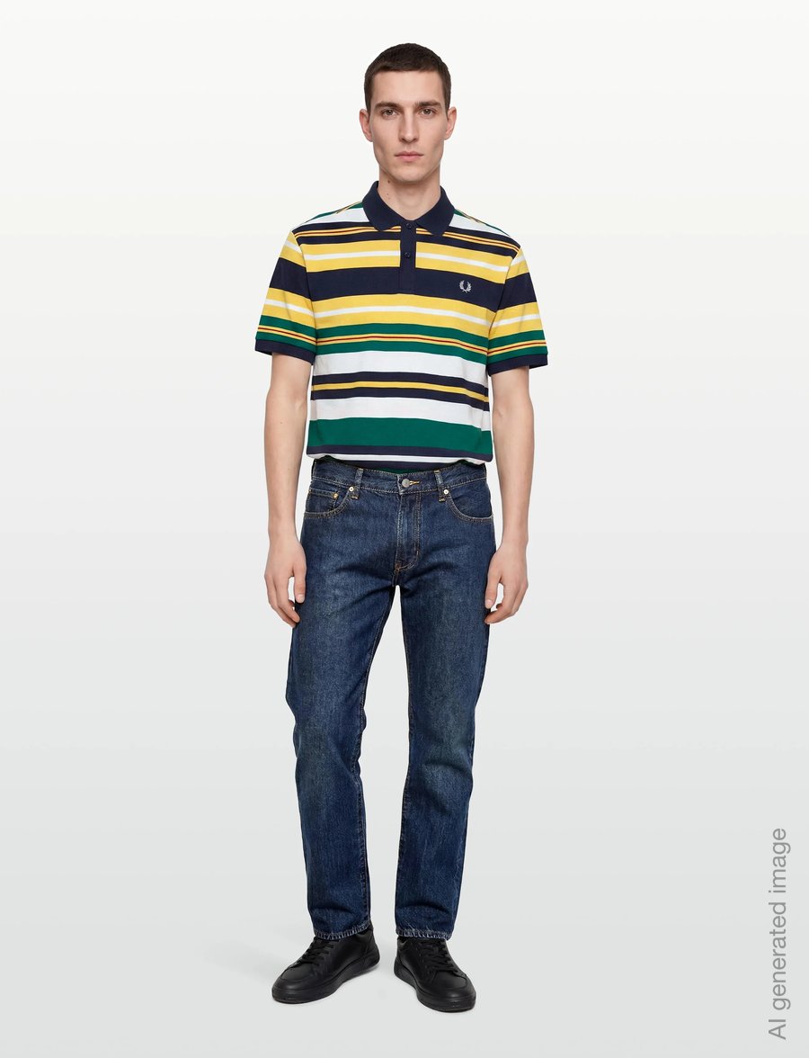 Fred Perry - STRIPED RELAXED POLO - kortærmede poloer - lemon barley - 0