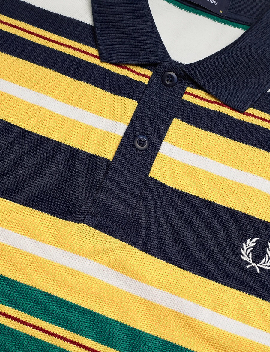 Fred Perry - STRIPED RELAXED POLO - kortærmede poloer - lemon barley - 5