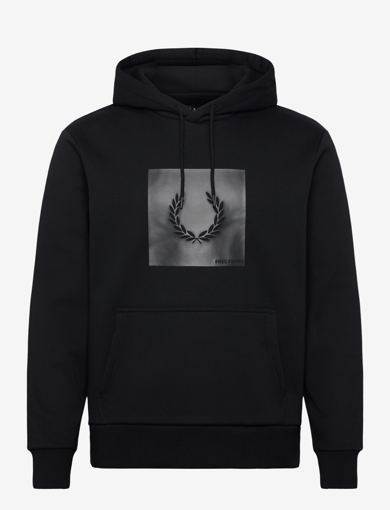 Fred Perry - BOX GRAPHIC HOODED SWEATSH - kapuzenpullover - black/anchorgrey - 1