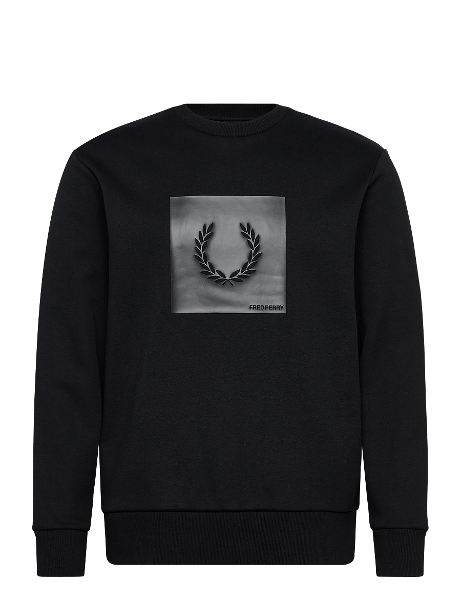 Fred Perry - BOX GRAPHIC SWEATSHIRT - nach anlass kaufen - black/anchorgrey - 1