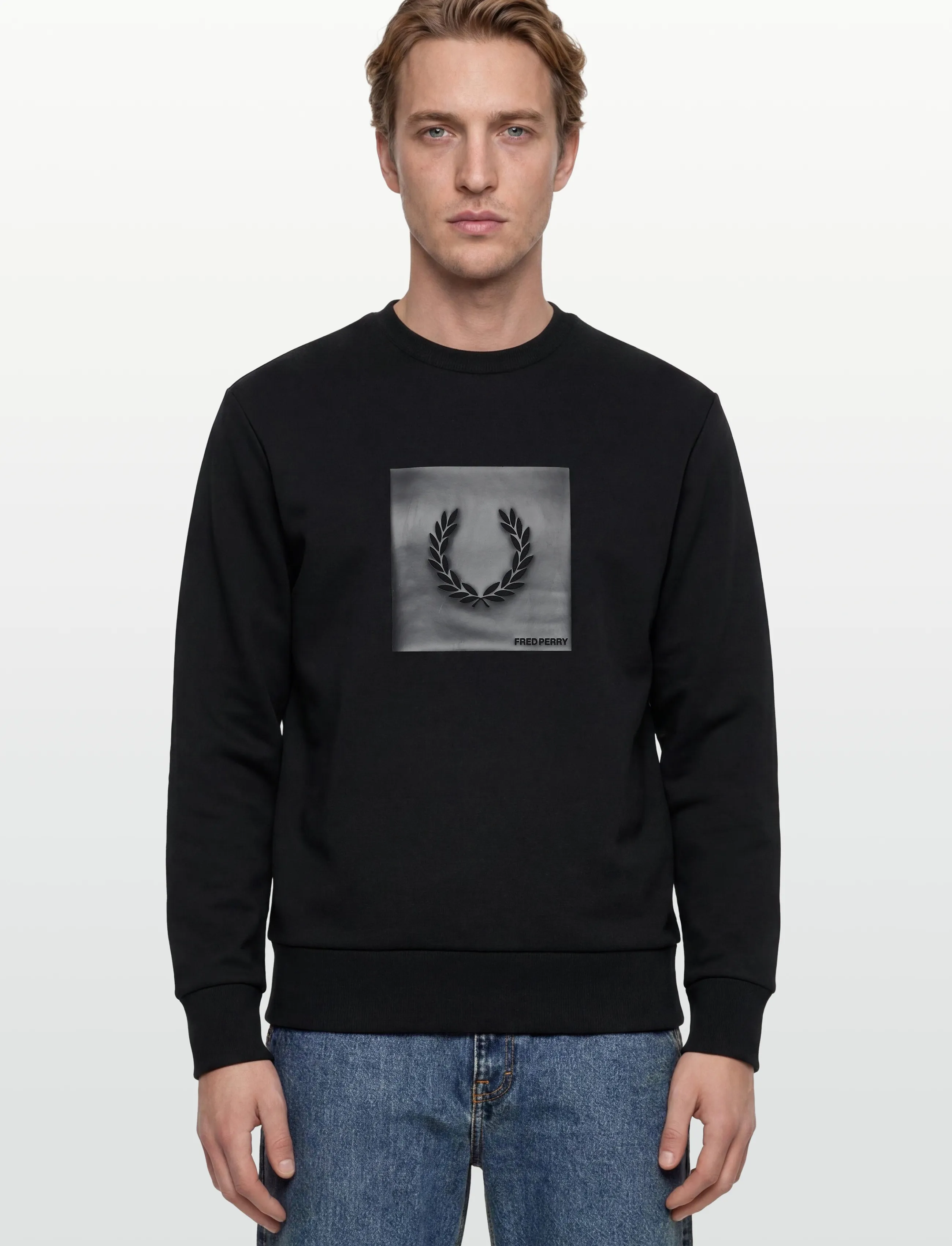 Fred Perry - BOX GRAPHIC SWEATSHIRT - nach anlass kaufen - black/anchorgrey - 3