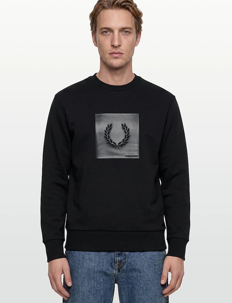 Fred Perry - BOX GRAPHIC SWEATSHIRT - shop efter anledning - black/anchorgrey - 3