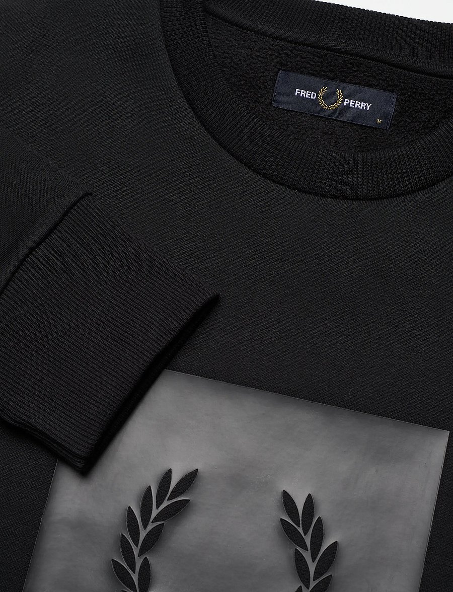 Fred Perry - BOX GRAPHIC SWEATSHIRT - nach anlass kaufen - black/anchorgrey - 5