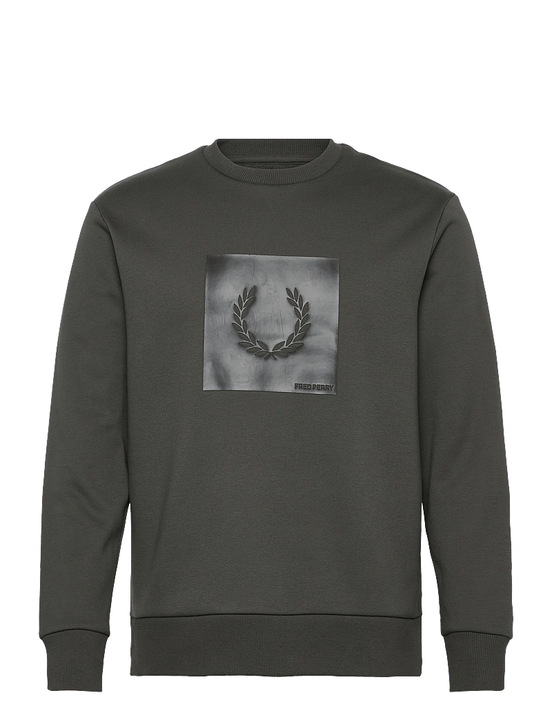 Fred Perry - BOX GRAPHIC SWEATSHIRT - shoppa efter tillfälle - field grn/black - 1
