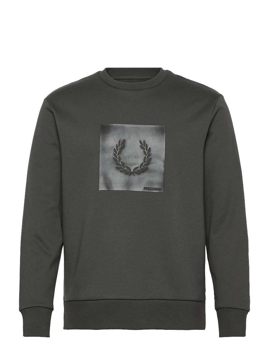 Fred Perry - BOX GRAPHIC SWEATSHIRT - shop efter anledning - field grn/black - 1
