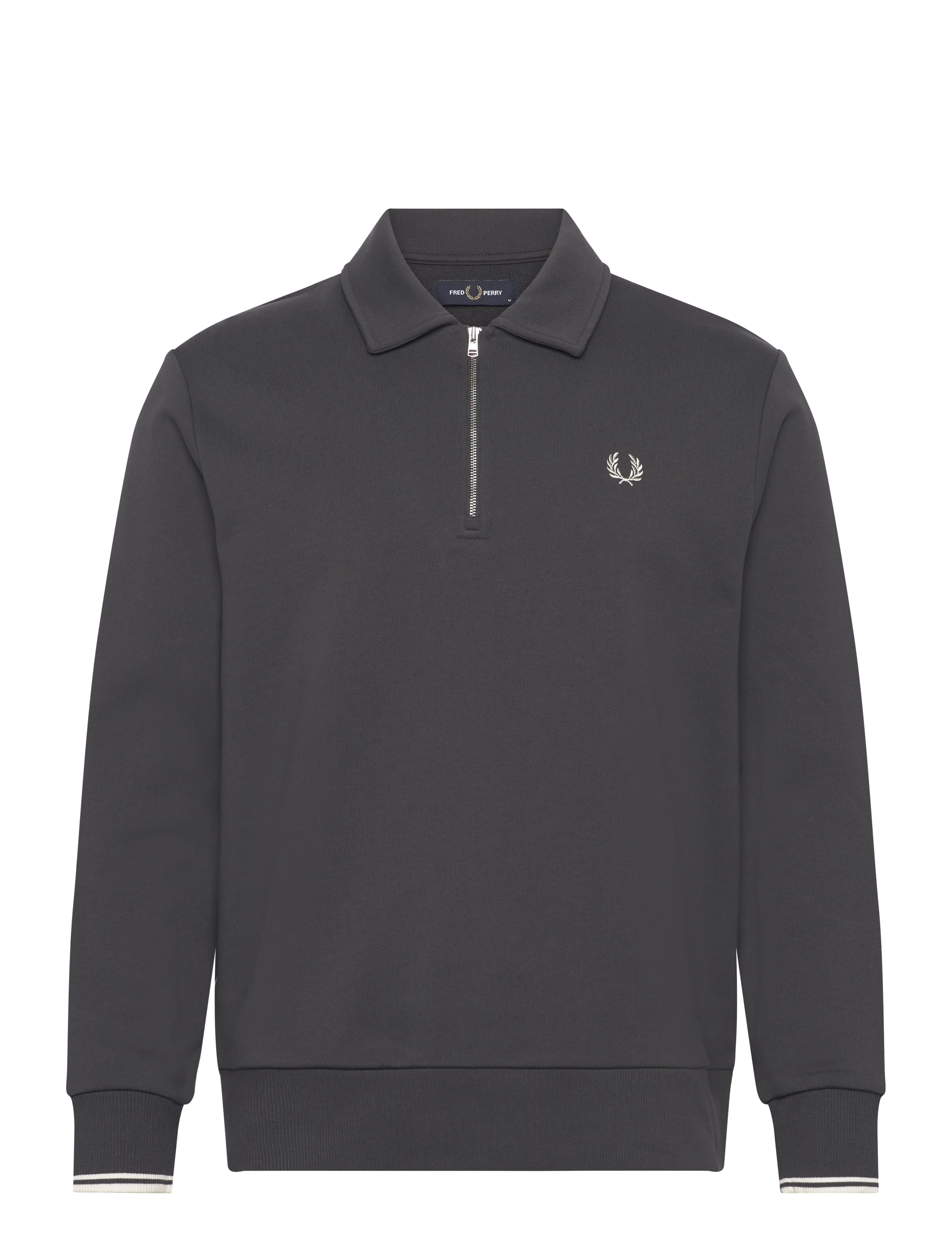 FRED PERRY Half Zip Collared Sweatshirt Grau - L - Herren