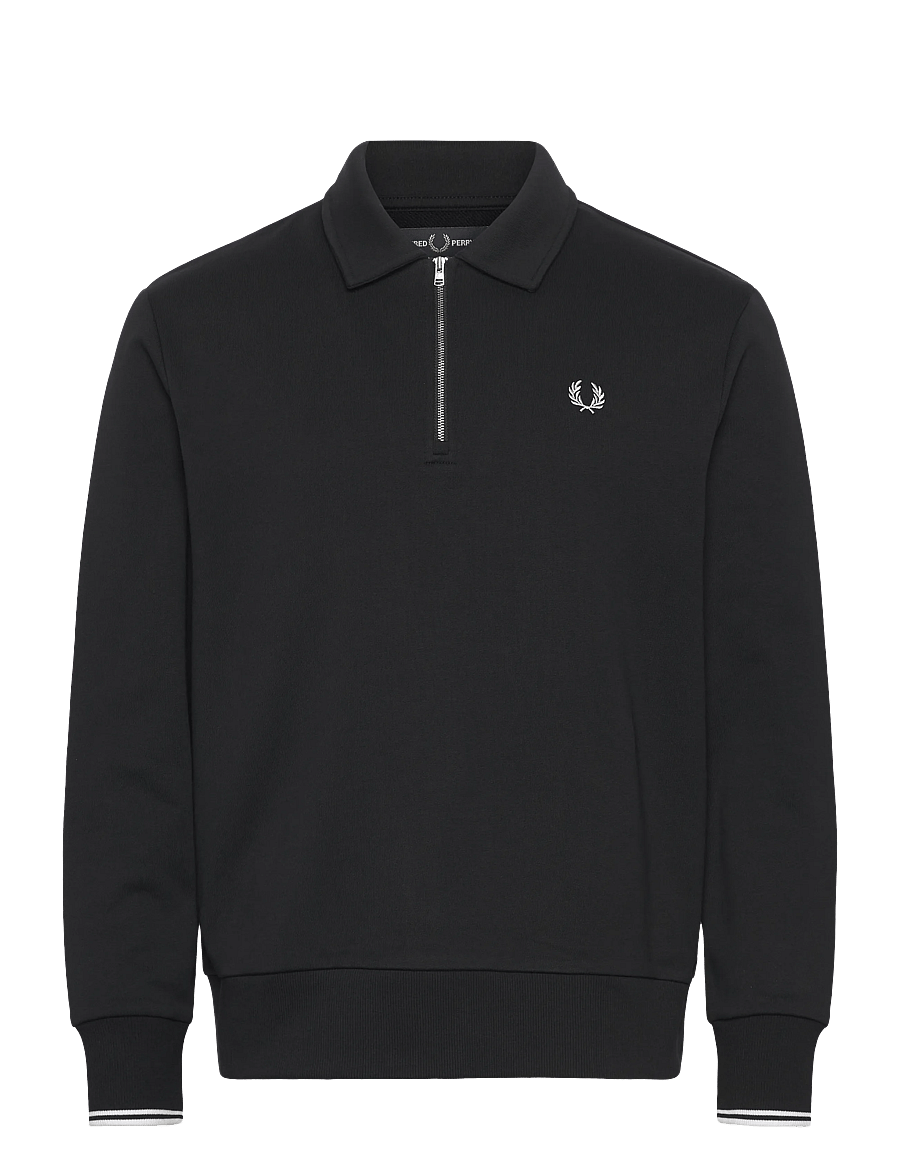 Fred Perry - HALF ZIP COLLARED SWEATSHIRT - sweatshirts - black - 1