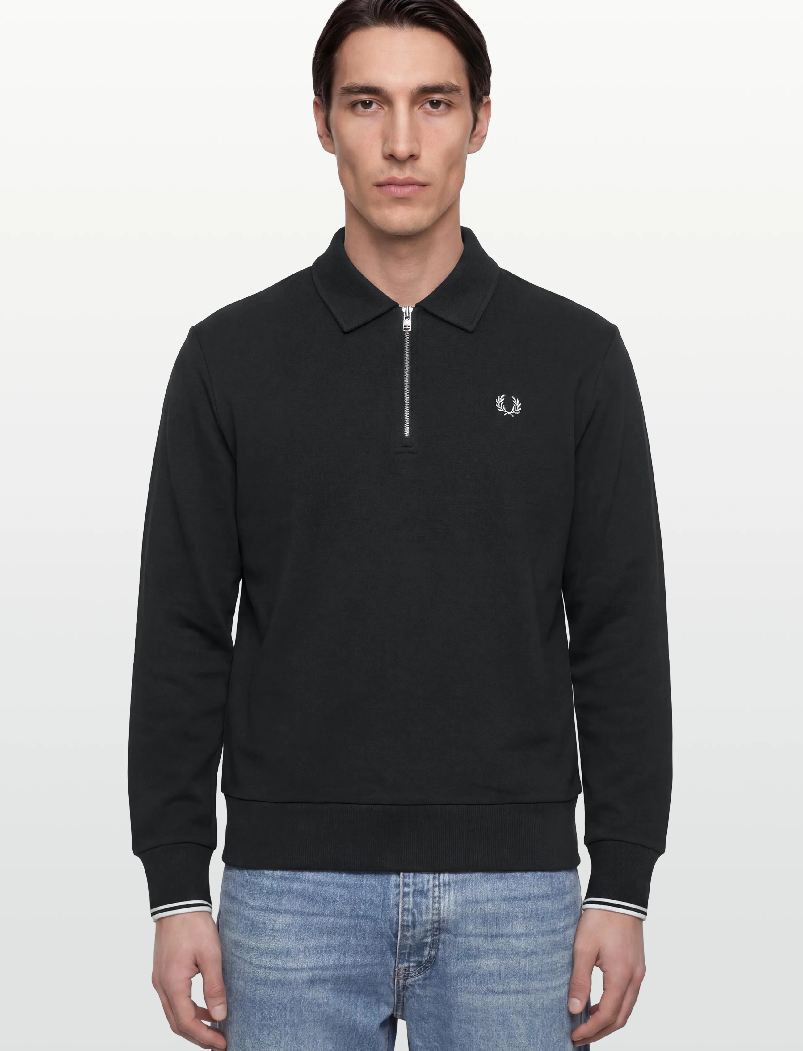 Fred Perry - HALF ZIP COLLARED SWEATSHIRT - sweatshirts - black - 3
