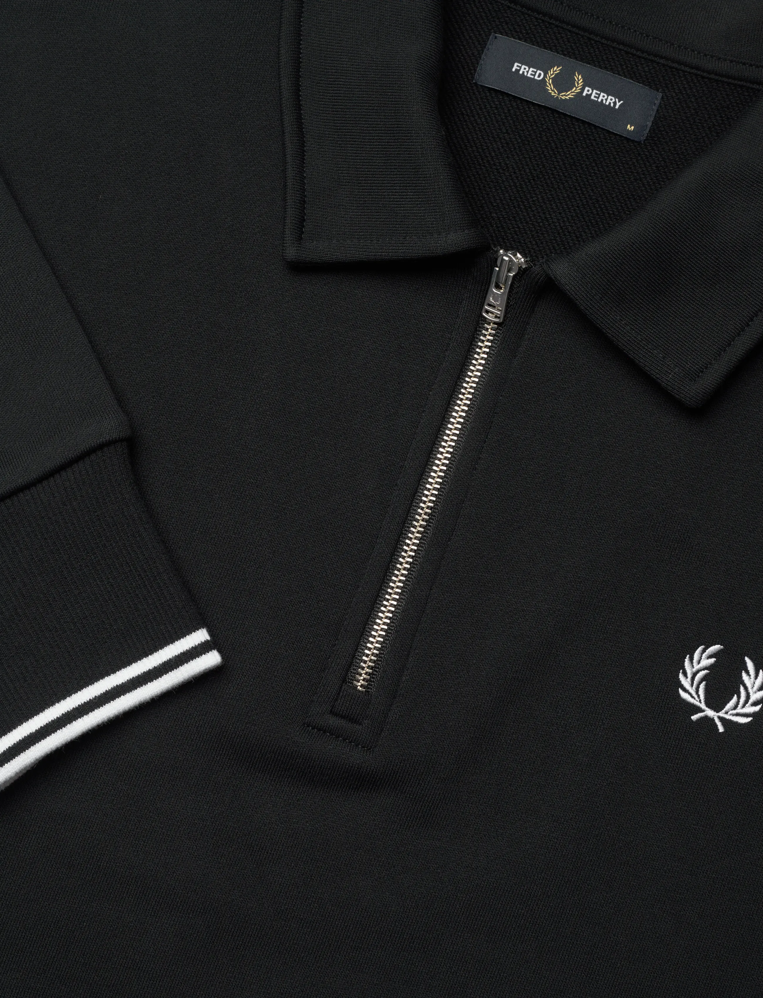 Fred Perry - HALF ZIP COLLARED SWEATSHIRT - sweatshirts - black - 5