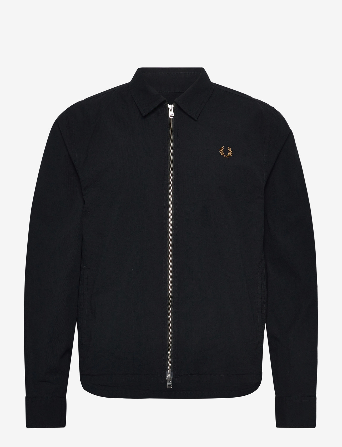 Fred Perry - SEERSUCKER ZIP OVERSHIRT - sweatshirts - black - 1