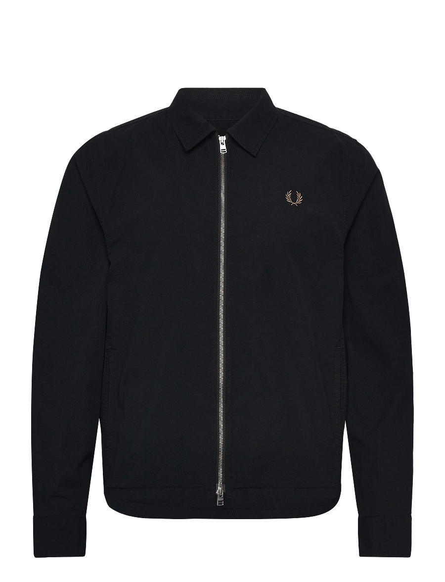 Fred Perry - SEERSUCKER ZIP OVERSHIRT - prekės kiekvienai progai - black - 1
