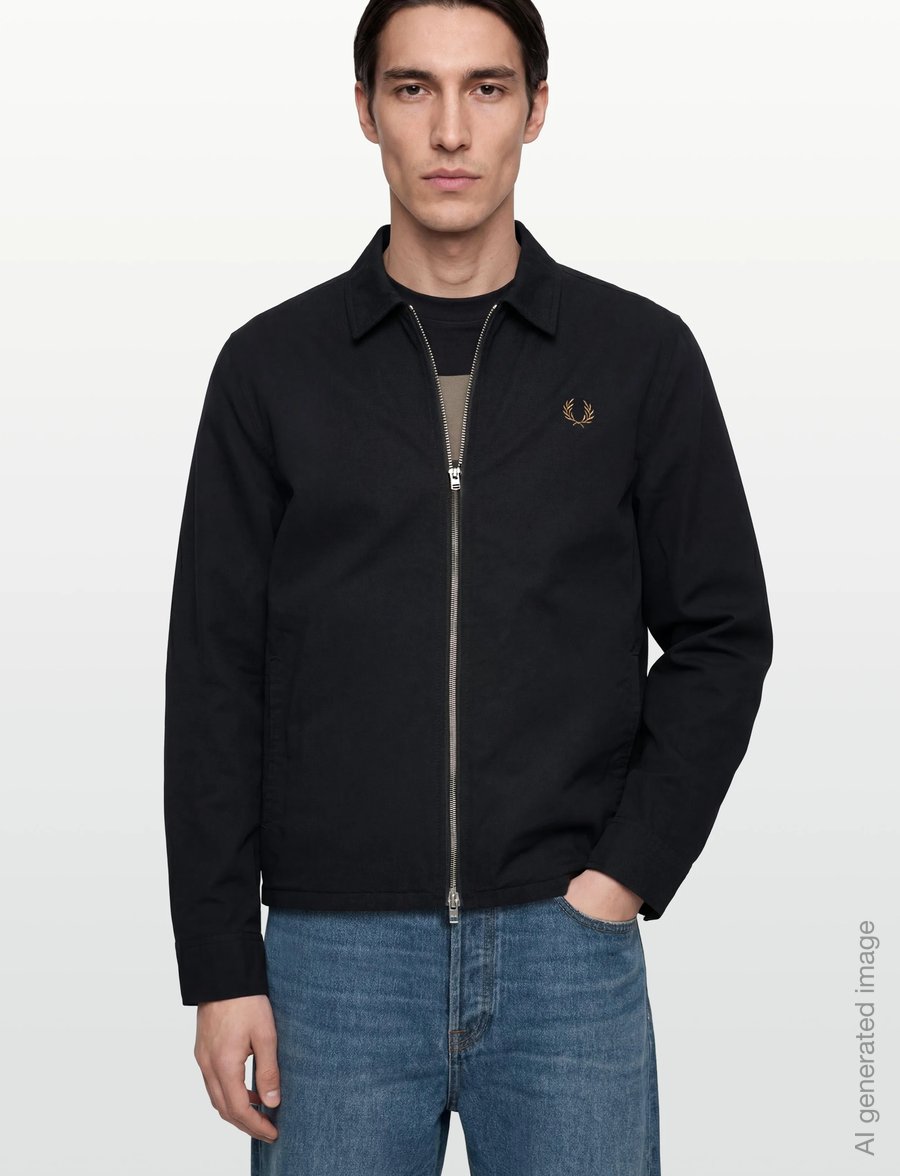 Fred Perry - SEERSUCKER ZIP OVERSHIRT - prekės kiekvienai progai - black - 3