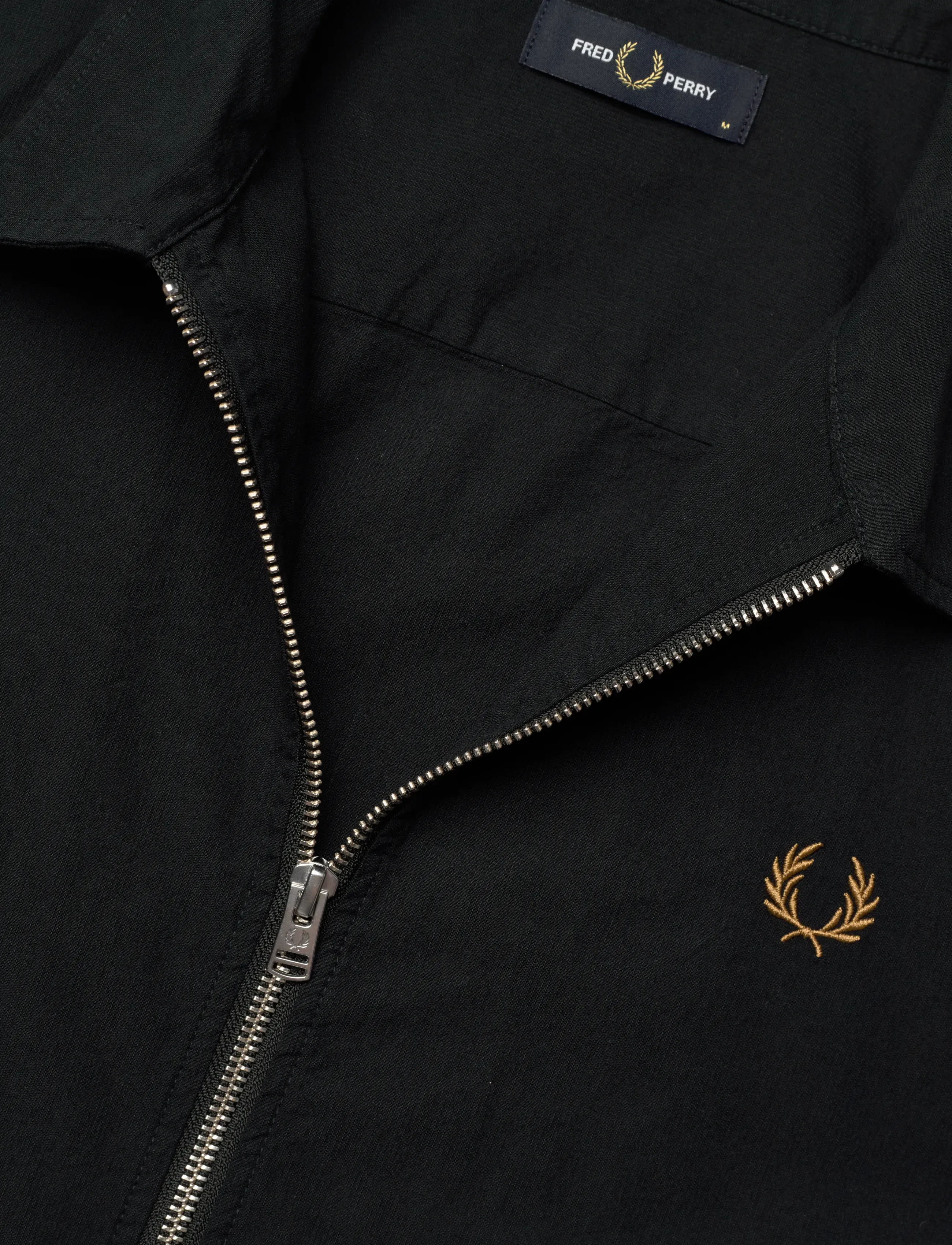Fred Perry - SEERSUCKER ZIP OVERSHIRT - swetry - black - 5