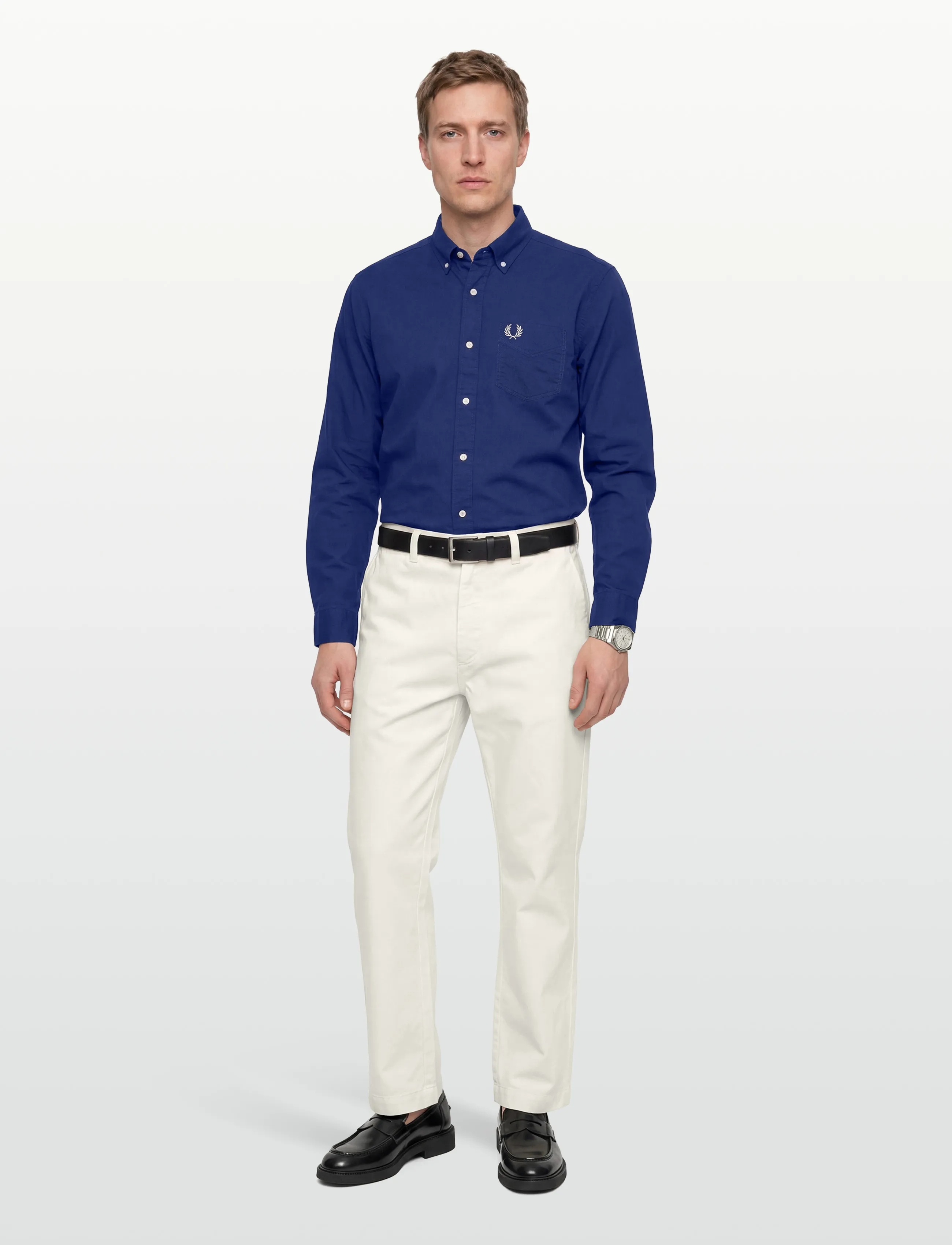 Fred Perry RELAXED WASHED TWILL SHIRT - Casual Hemden - SOHO ECLIPSE / navy